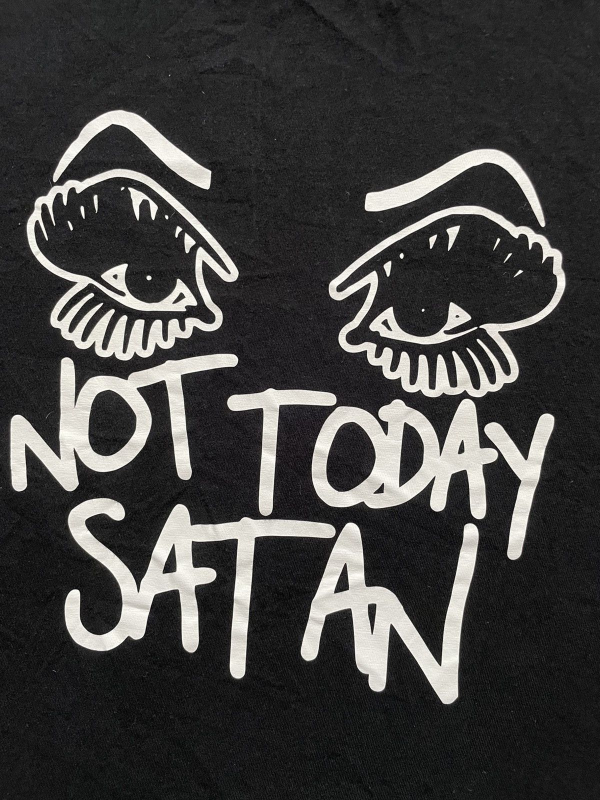 Band Tees × Vintage Vintage Not Today Satan Eyes Graphic Logo Tee Shirt Black Size US L / EU 52-54 / 3 - 3 Thumbnail