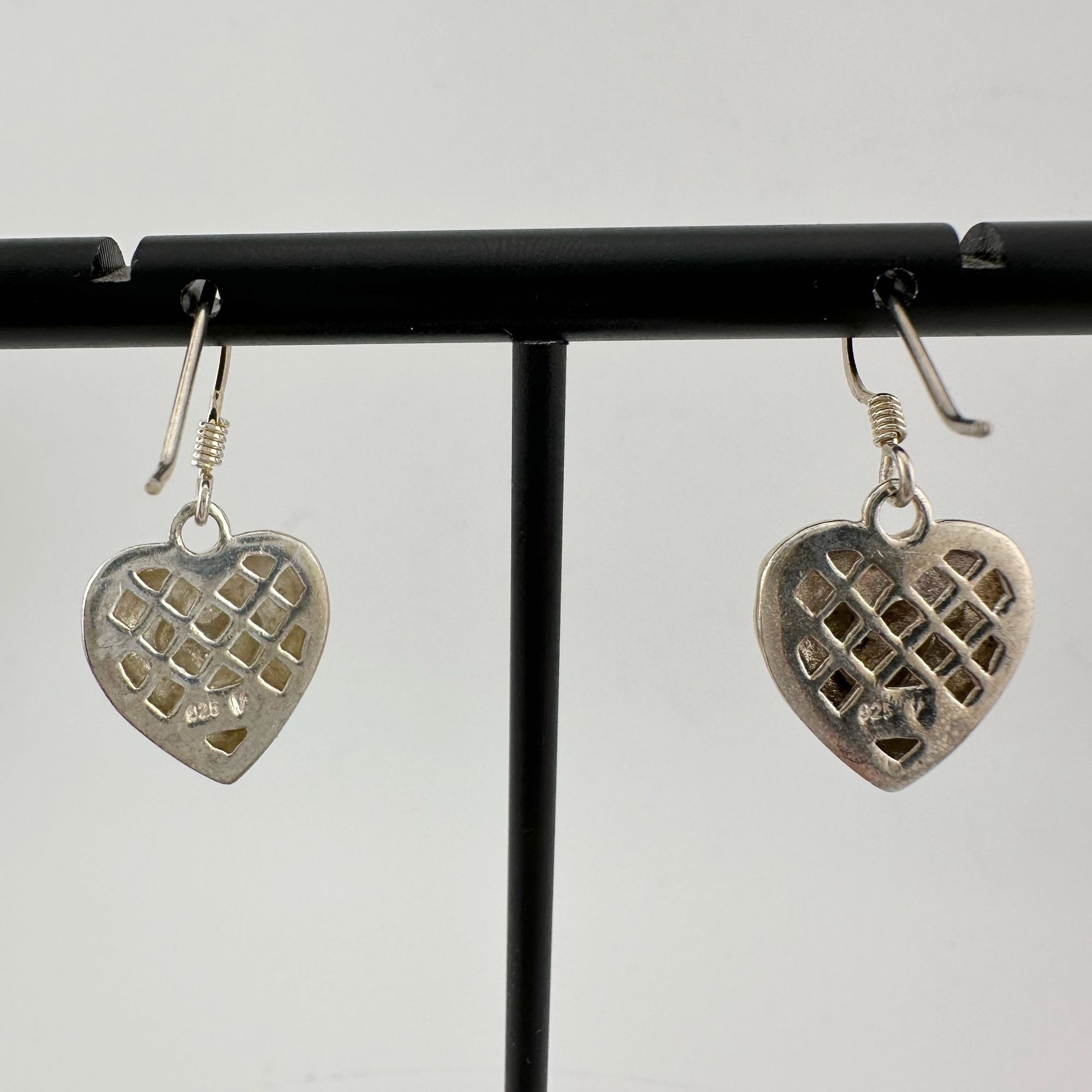 Other Sterling Silver Heart Dangle Earrings with Small Diamond Size ONE SIZE - 9 Thumbnail