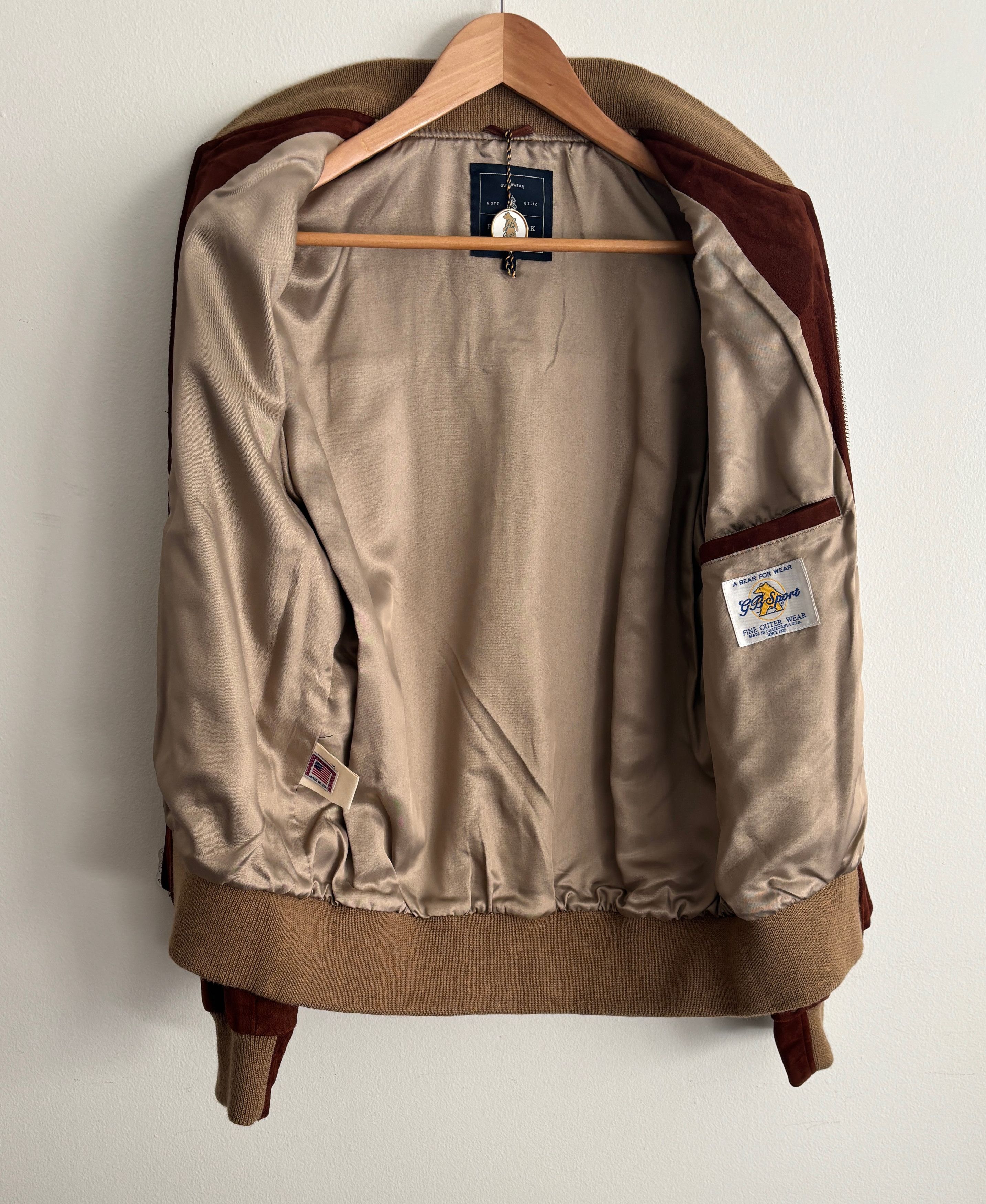Golden Bear $1195 Rust Brown Suede Leather Bomber Jacket -M/L Size US L / EU 52-54 / 3 - 9 Thumbnail