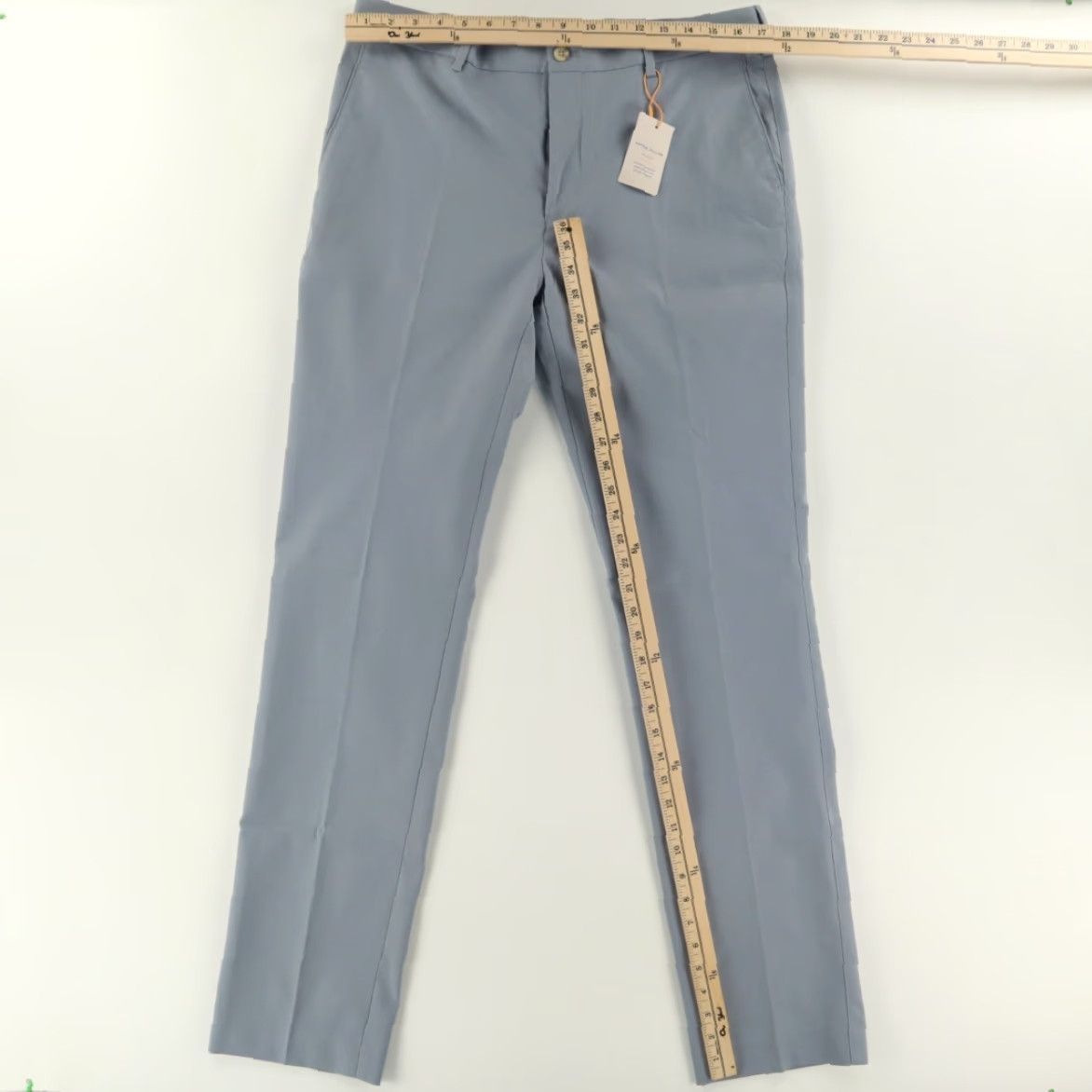 Peter Millar Peter Millar Raleigh Performance Trouser Golf Pants Gray Men's 34 | Chino Polyester Microfiber Regular Fit Front Button Flat Inseam 34 - Mens Size US 34 / EU 50 - 3 Thumbnail
