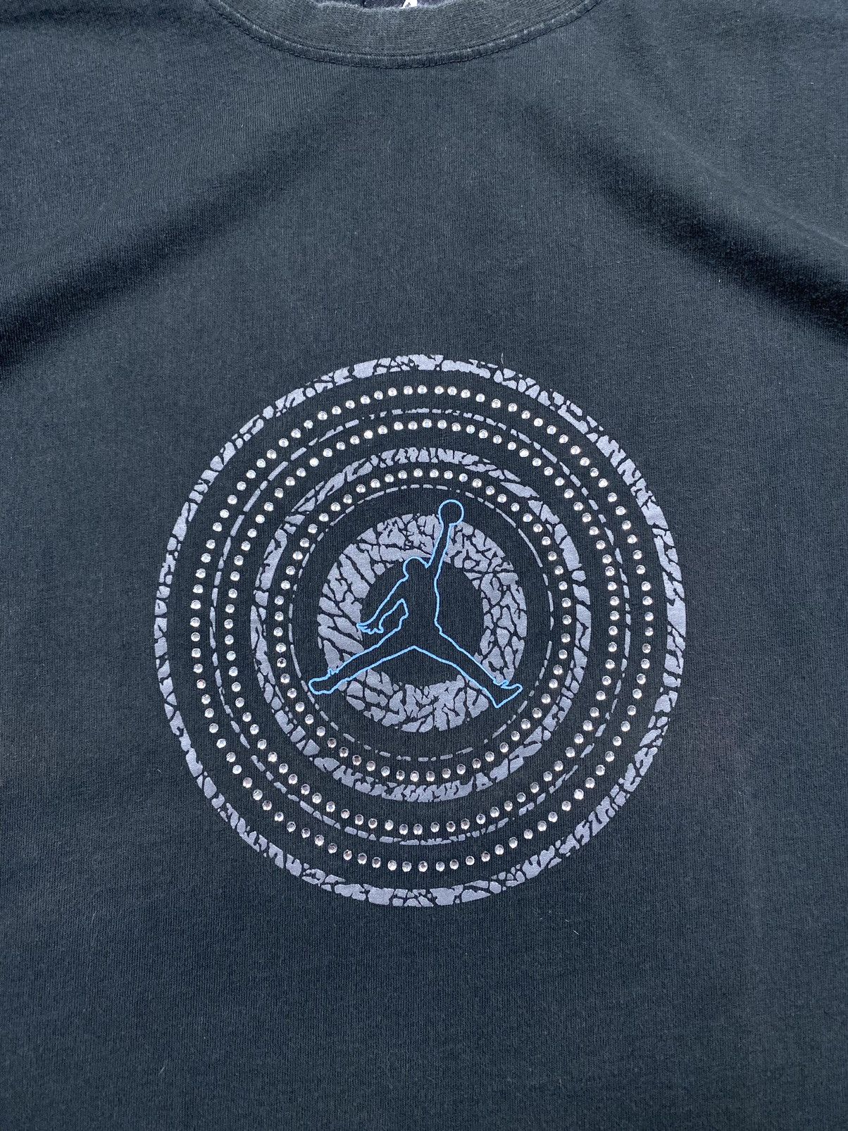 Nike Y2K Vintage Jordan Rhinestone Logo T Shirt Hype Nike Size US L / EU 52-54 / 3 - 2 Thumbnail
