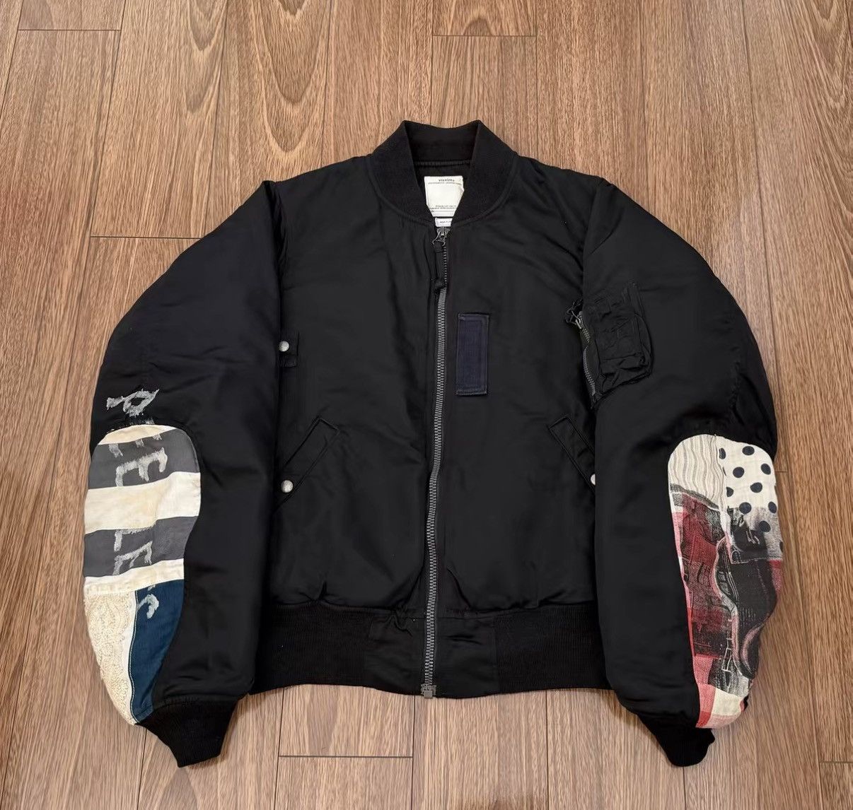 VISVIM THORSON JKT COLLAGE 19SS MA-1 mud-dyed jacket