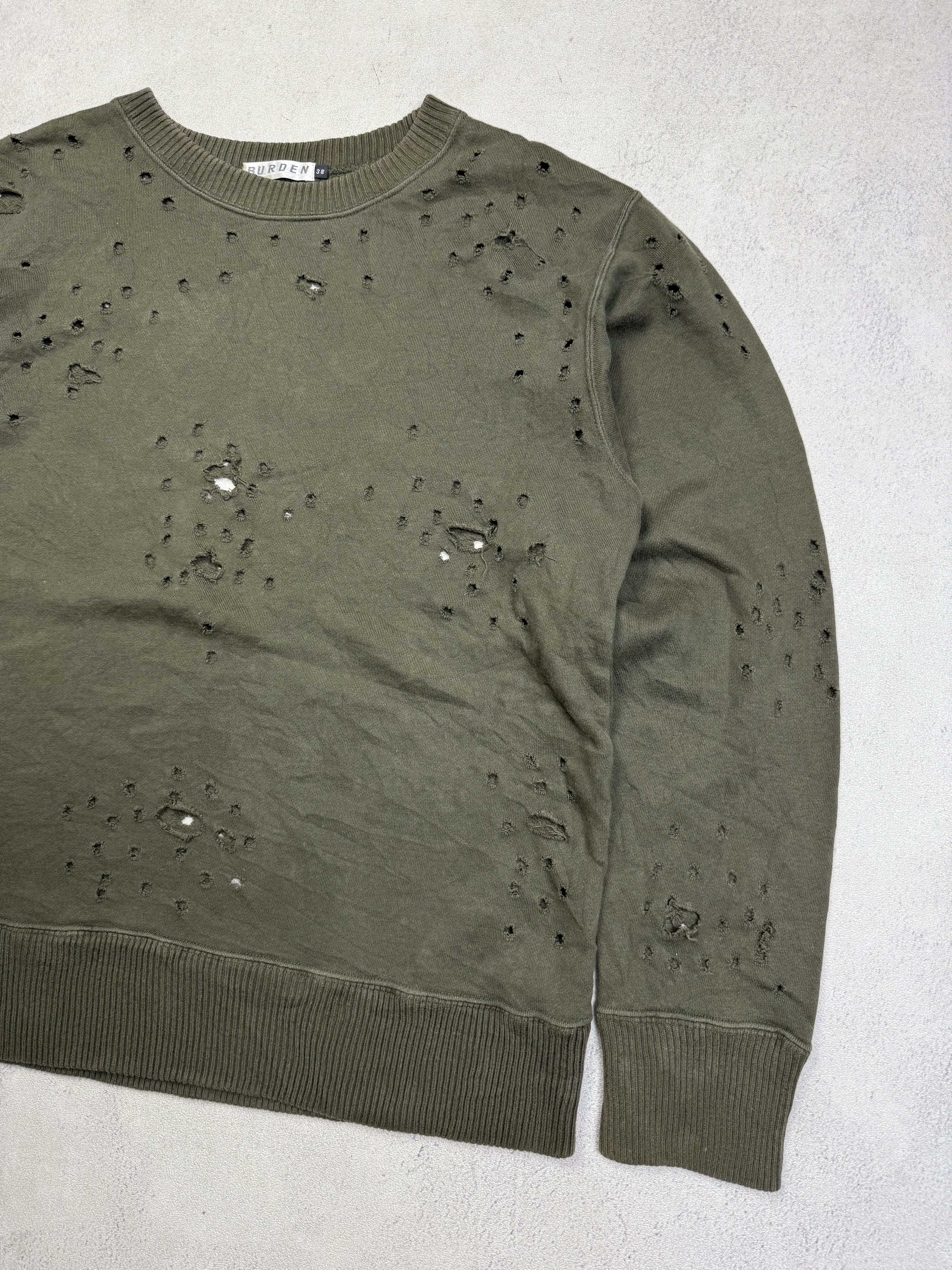 Japanese Brand Burden Distressed Destroyed Grunge Sweatshirt Crewneck Size US M / EU 48-50 / 2 - 10 Thumbnail
