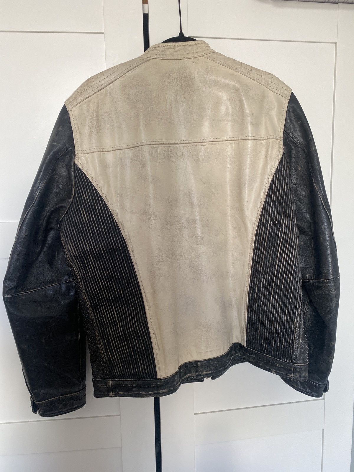 M. Julian × Wilsons Leather Two-Tone black and cream leather moto jacket Size US M / EU 48-50 / 2 - 2 Thumbnail