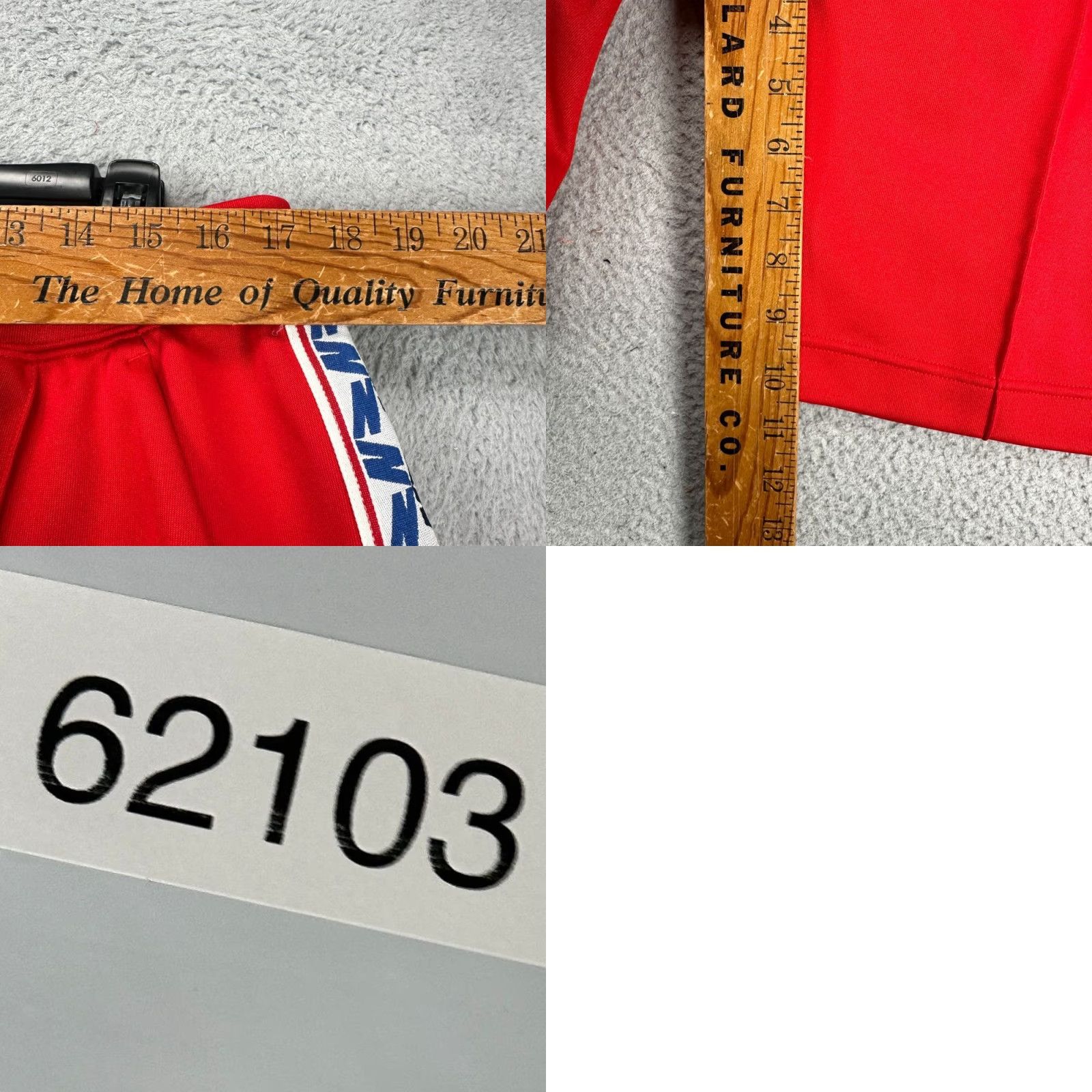 Nike Nike Taped Poly Sweat Shorts Mens XL Red Athletic Pull On Elastic Waist Pockets Size US 36 / EU 52 - 8 Thumbnail