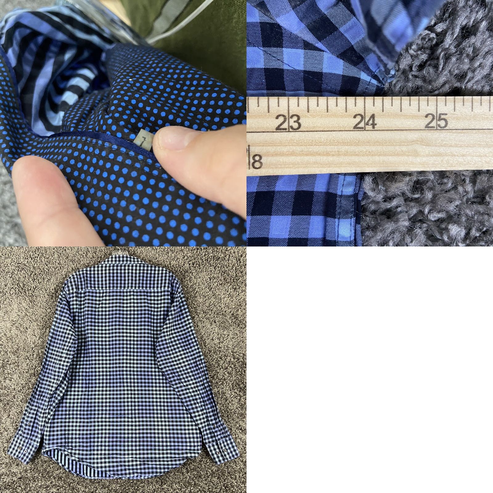 BUGATCHI Bugatchi Mens L Blue Plaid Classic Fit Long Sleeve Button-Up Shirt Size US L / EU 52-54 / 3 - 8 Thumbnail