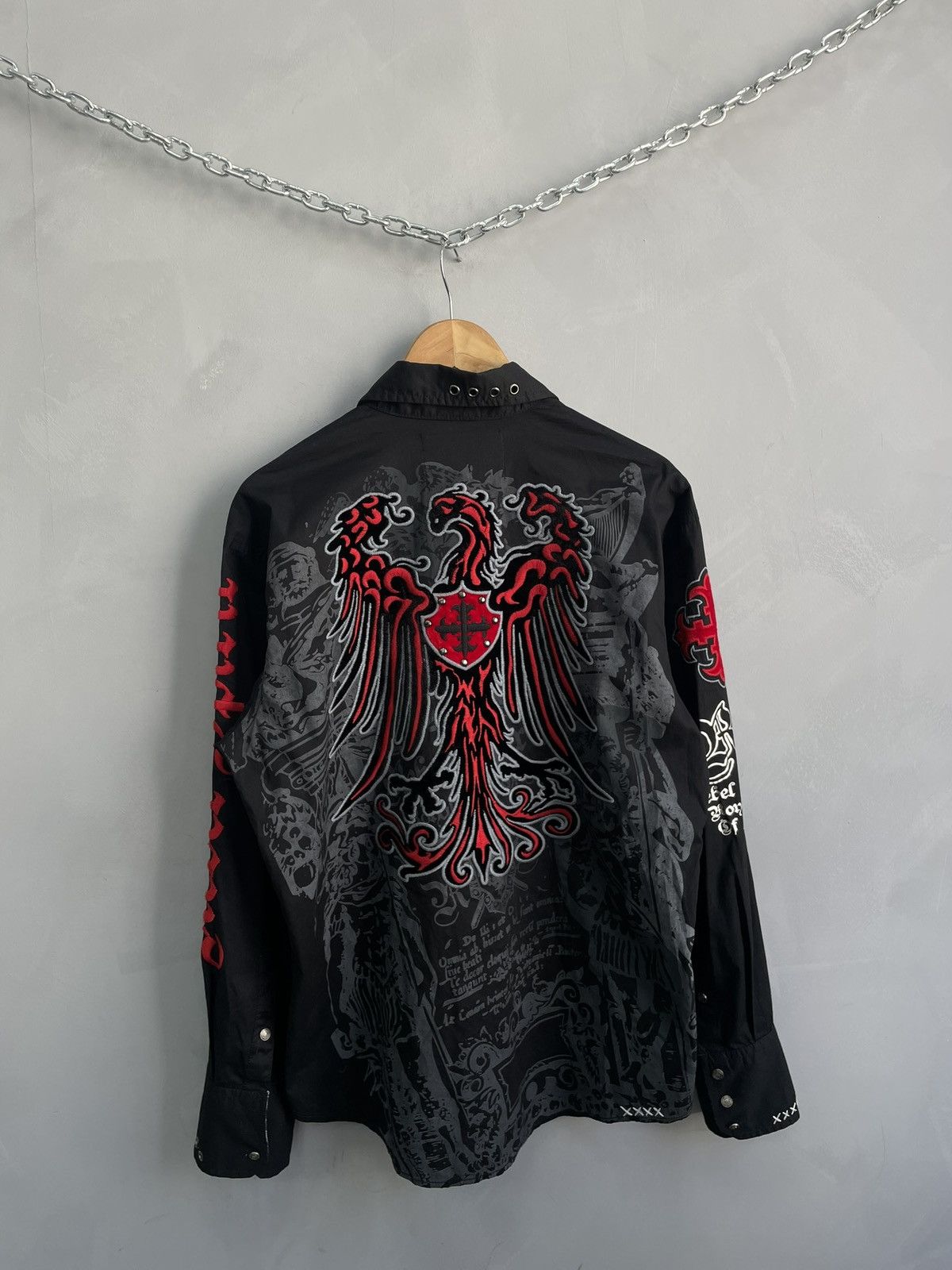 If Six Was Nine Rare japanese Affliction style skull grunde shirt button up Size US L / EU 52-54 / 3 - 12 Thumbnail