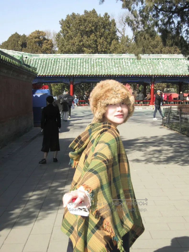 Kapital Kapital Size OS Contrast plaid hooded cloak jacket Size M / US 6-8 / IT 42-44 - 8 Thumbnail