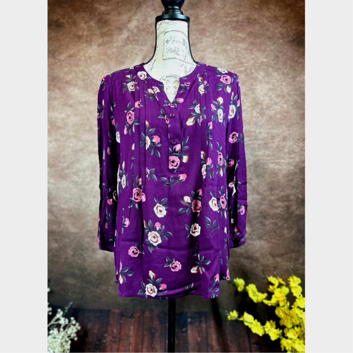 Other Monday Fun Kearney ¾ Sleeve Chinese Collar Blouse M Size M / US 6-8 / IT 42-44 - 3 Thumbnail