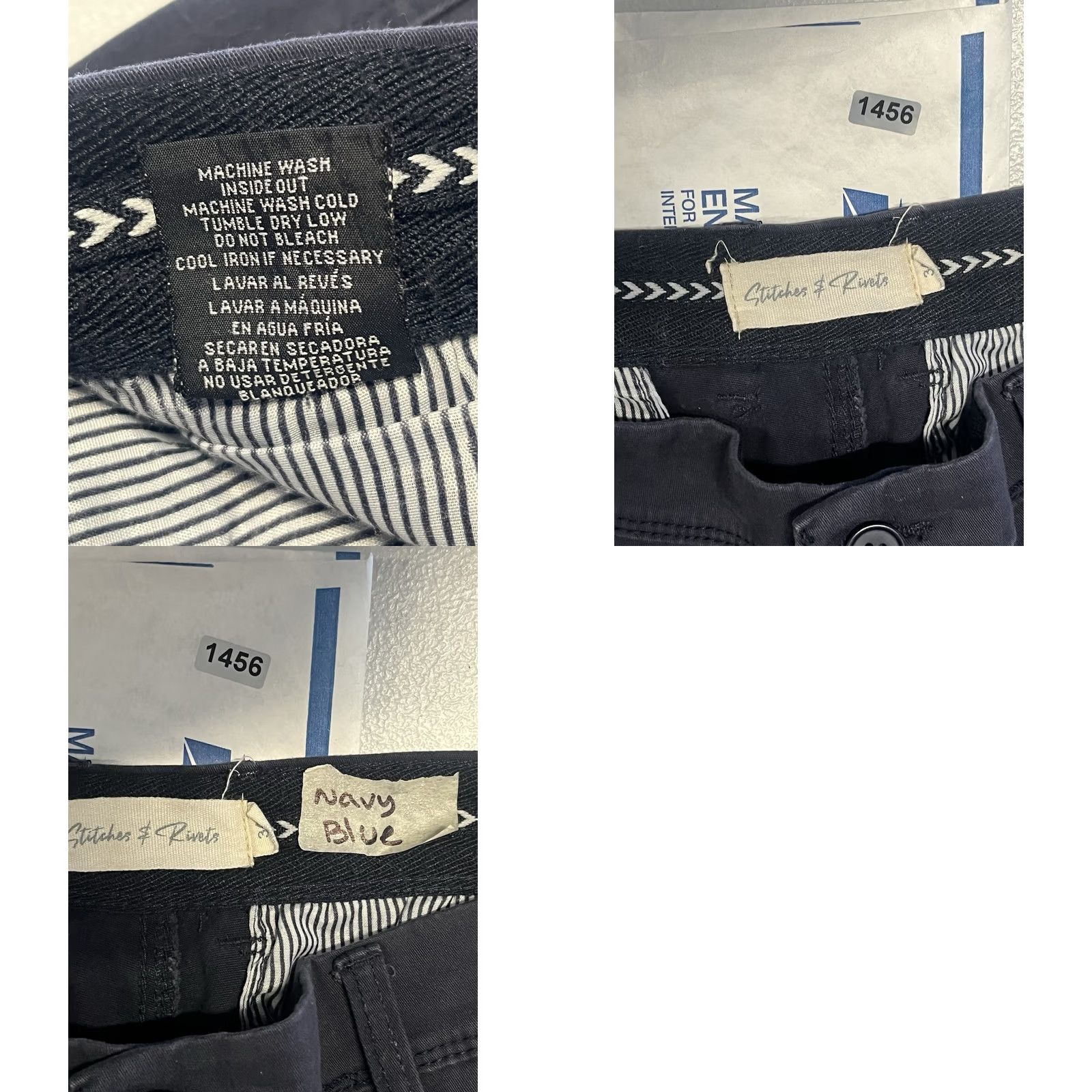 Vintage Stitches & Rivets Mens Blue Shorts Casual Comfort Drawstring Waist Size 34 Chino Pockets Relaxed Regular Front Flat Knit Cotton Blend Size US 34 / EU 50 - 8 Thumbnail