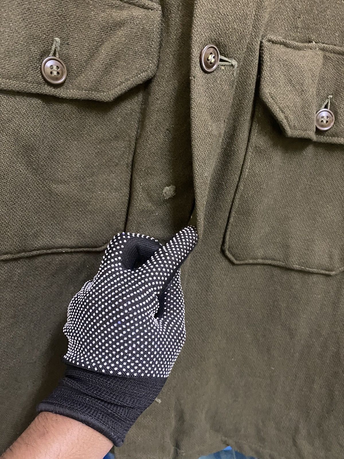 Other Vintage WWII Era US Army Wool Field Shirt Olive Green Size US M / EU 48-50 / 2 - 6 Thumbnail