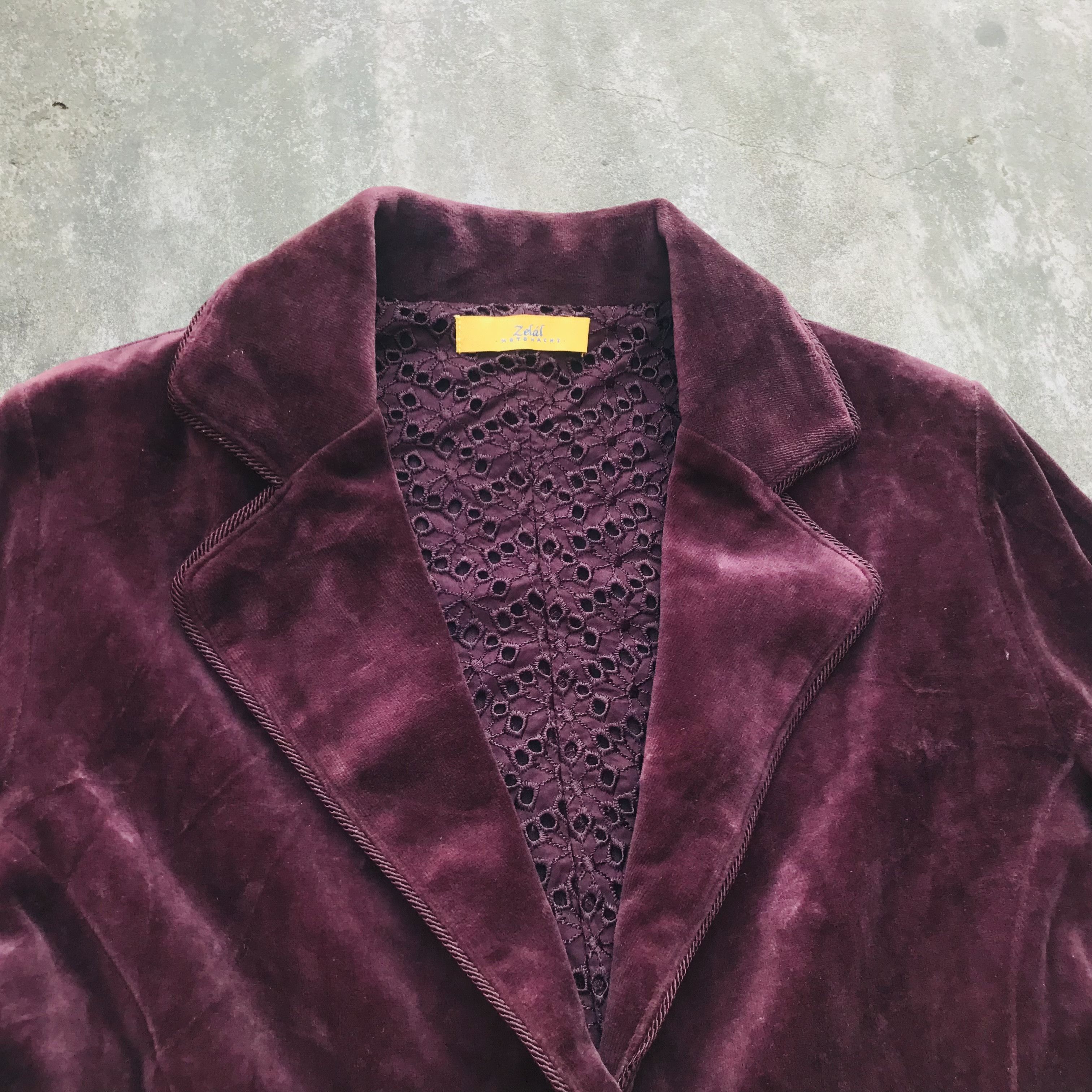 Japanese Brand × Vintage Japanese Lace Line Velour Slim Blazer Size M / US 6-8 / IT 42-44 - 2 Thumbnail