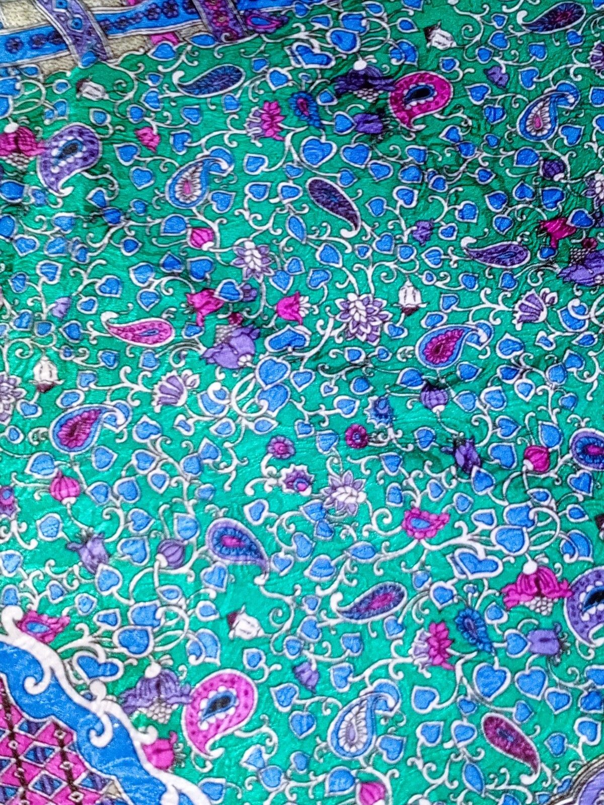 Fendi FENDI ROMA ITALY Blue Indian Sultan Geometric Silk Scarf Size ONE SIZE - 9 Thumbnail
