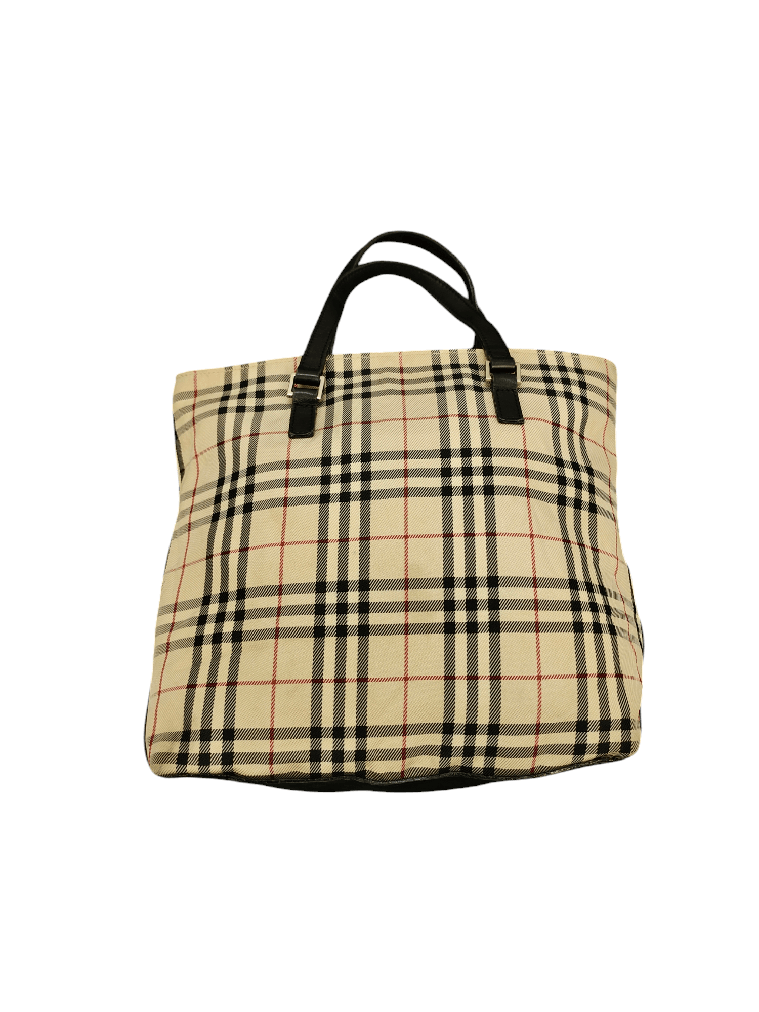 Burberry Blue Label Nova Check Cotton Mix Leather Tote Bag