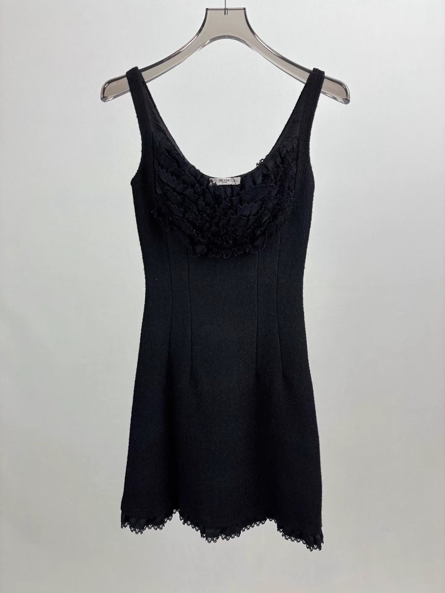 Prada PRADA Black Lace Slip Dress Size XS / US 0-2 / IT 36-38 - 1 Thumbnail