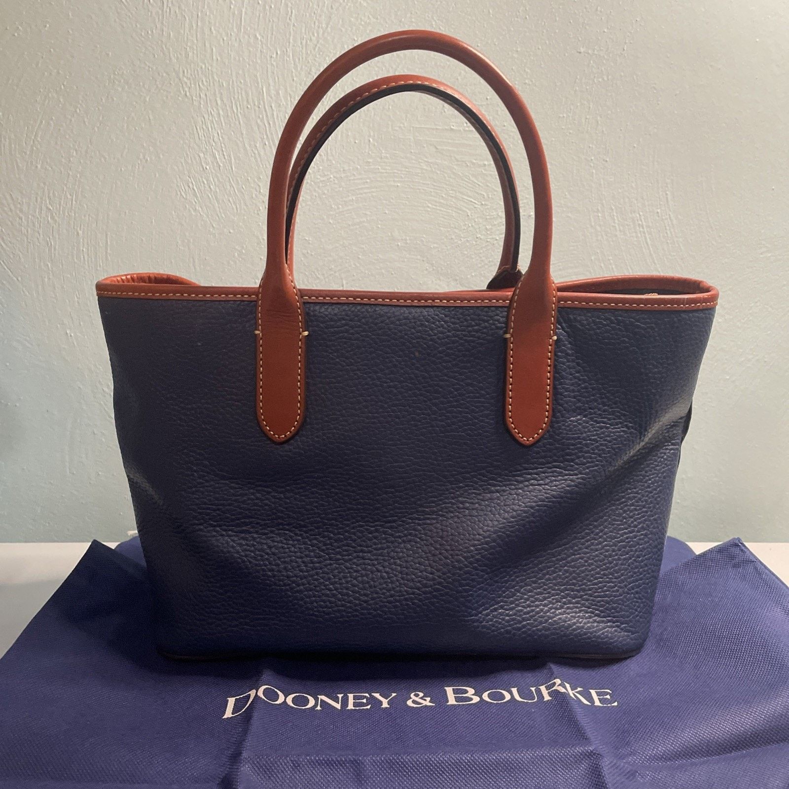 Dooney & Bourke Dooney & Bourke Pebble Grain Brenna Leather in Blue/Brown Size ONE SIZE - 5 Thumbnail