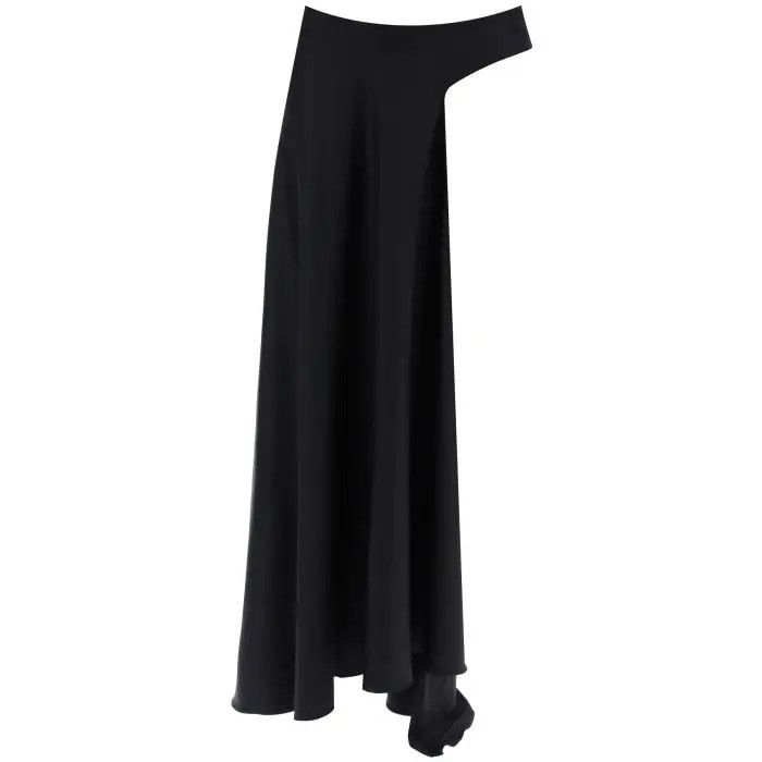 image of Christopher Esber O1S22I1N0424 Asymmetric Wool Skirt In Black, Women's (Size 26)