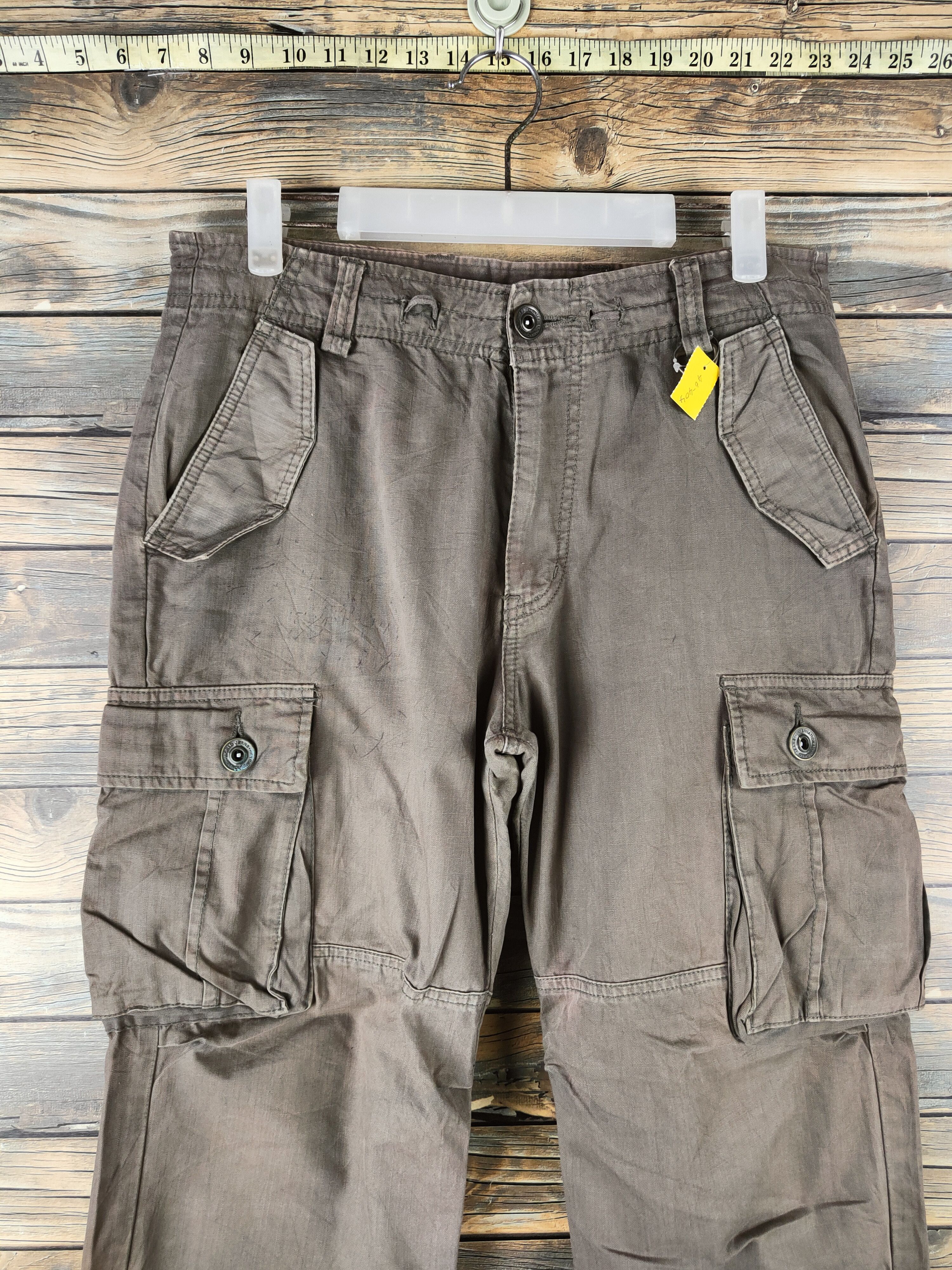 Japanese Brand DL Japan Brown Faded Multipocket Cargo Pants #46-404 Size US 31 - 2 Thumbnail