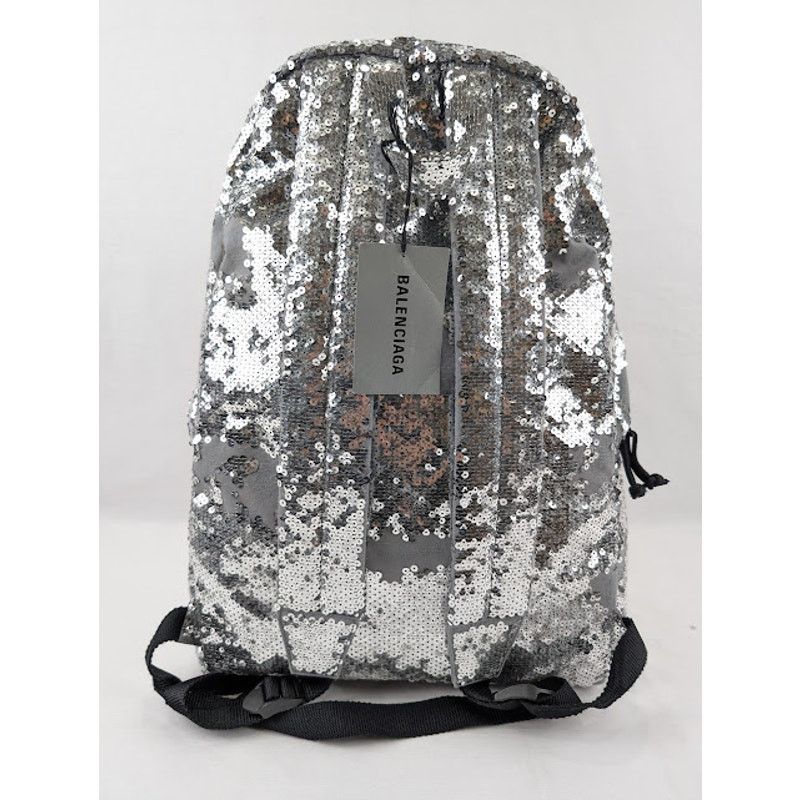 Balenciaga o1rshd1 Size: OS/Sequin Embroidered Nylon EX Backpack Silver Size ONE SIZE - 11 Thumbnail