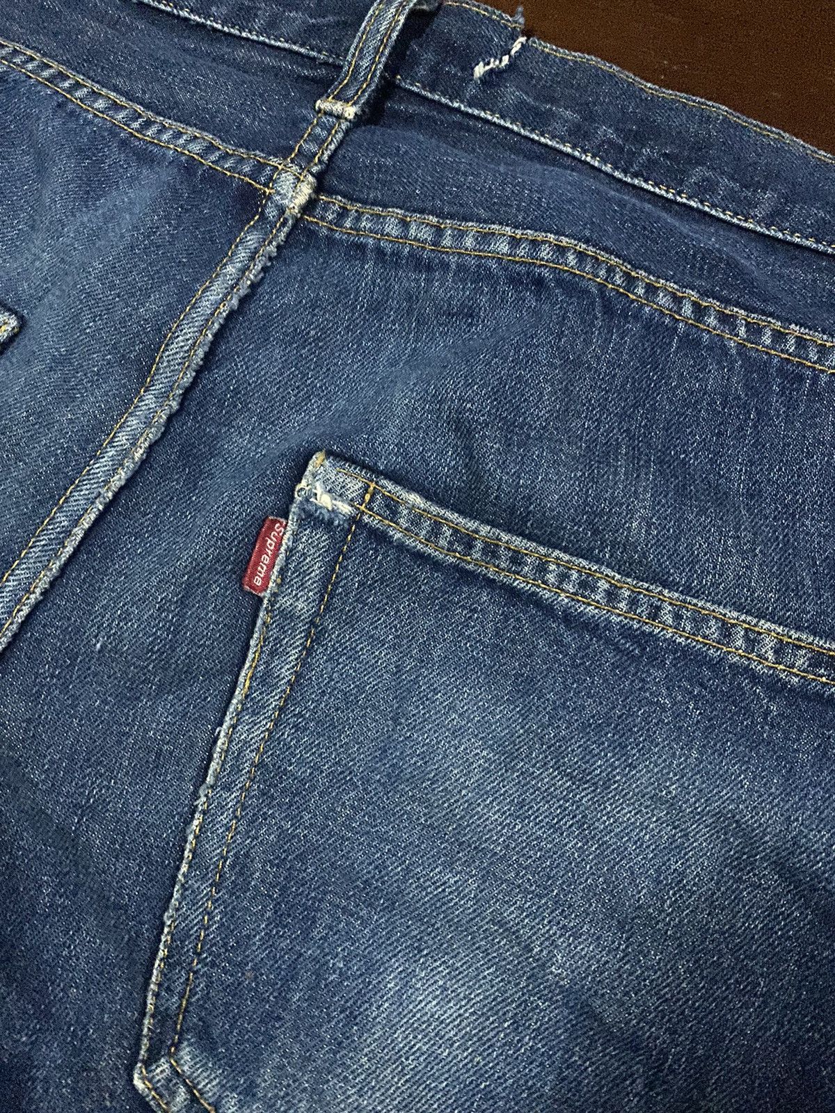FIRE 🔥🔥 VINTAGE SUPREME DENIM TEAR RIPPED SHORT DISTRESSED