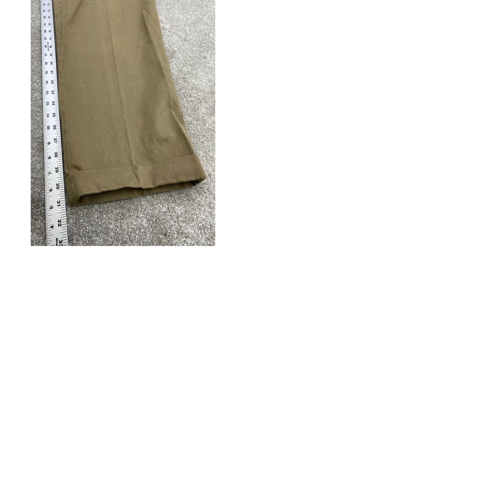Vintage Hiltl Dress Pants Men's 38x31 Beige Trousers Cuffed Twill Cotton Dress Pants Mens 38 Beige Size US 38 / EU 54 - 9 Thumbnail