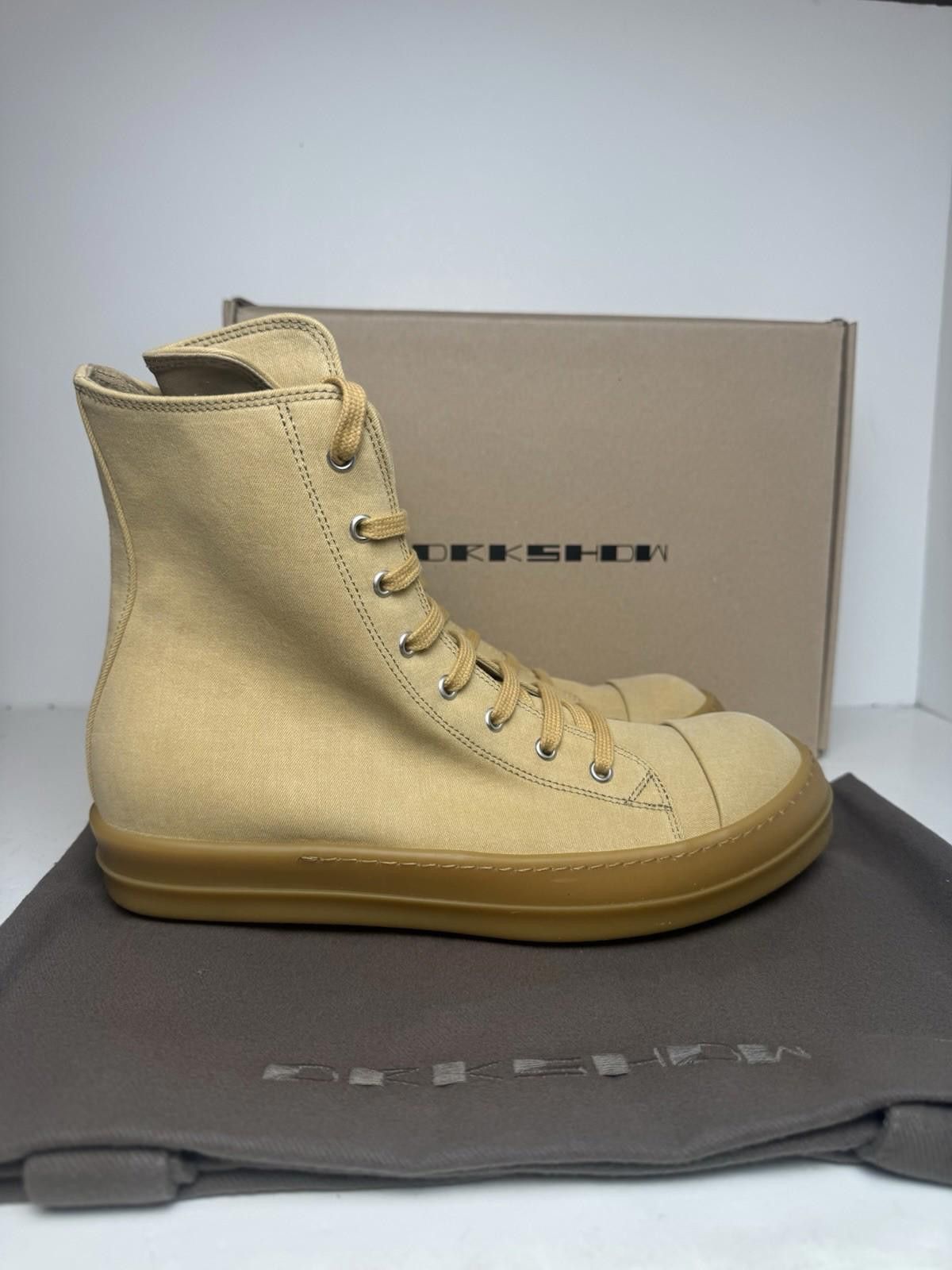 Rick Owens DRKSHDW Ramones Mustard High Top Sneakers Size 44