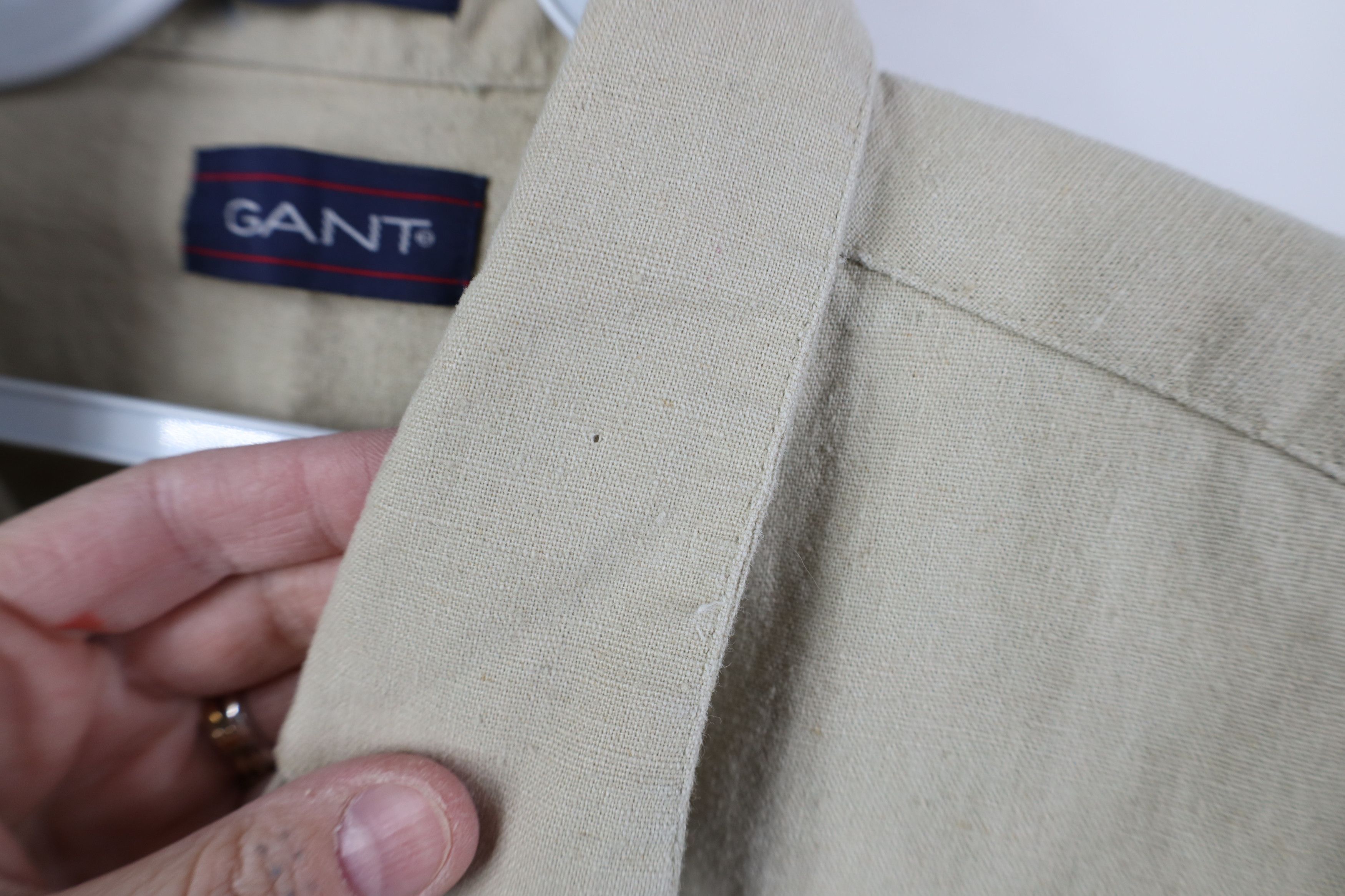 Vintage Vintage 90s Streetwear Heavy Linen Short Sleeve Button Shirt Size US L / EU 52-54 / 3 - 4 Thumbnail