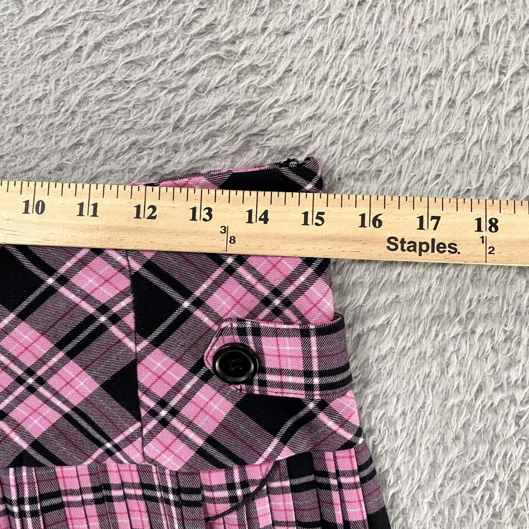 Vintage VTG Twenty One Plaid Mini Skirt Size S Juniors Pink Low Rise Pleated Short Skirt Y2K Emo Punk Size 28" / US 6 / IT 42 - 5 Thumbnail