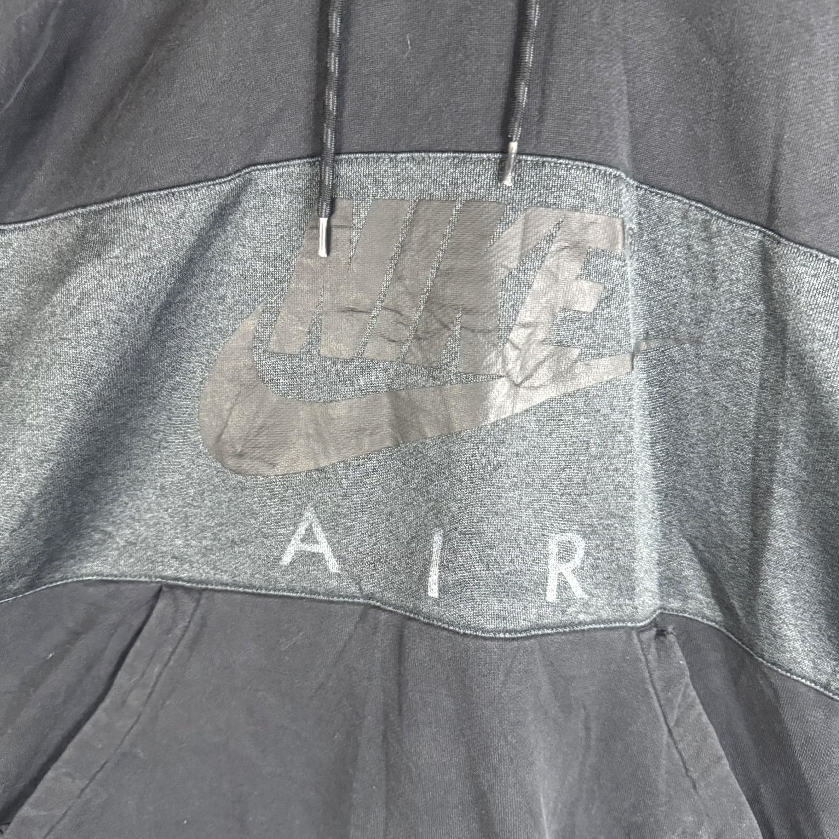 Nike Nike Air Hoodie Mens L Black Gray Pullover Fleece Sweatshirt Logo Front Size US L / EU 52-54 / 3 - 6 Thumbnail