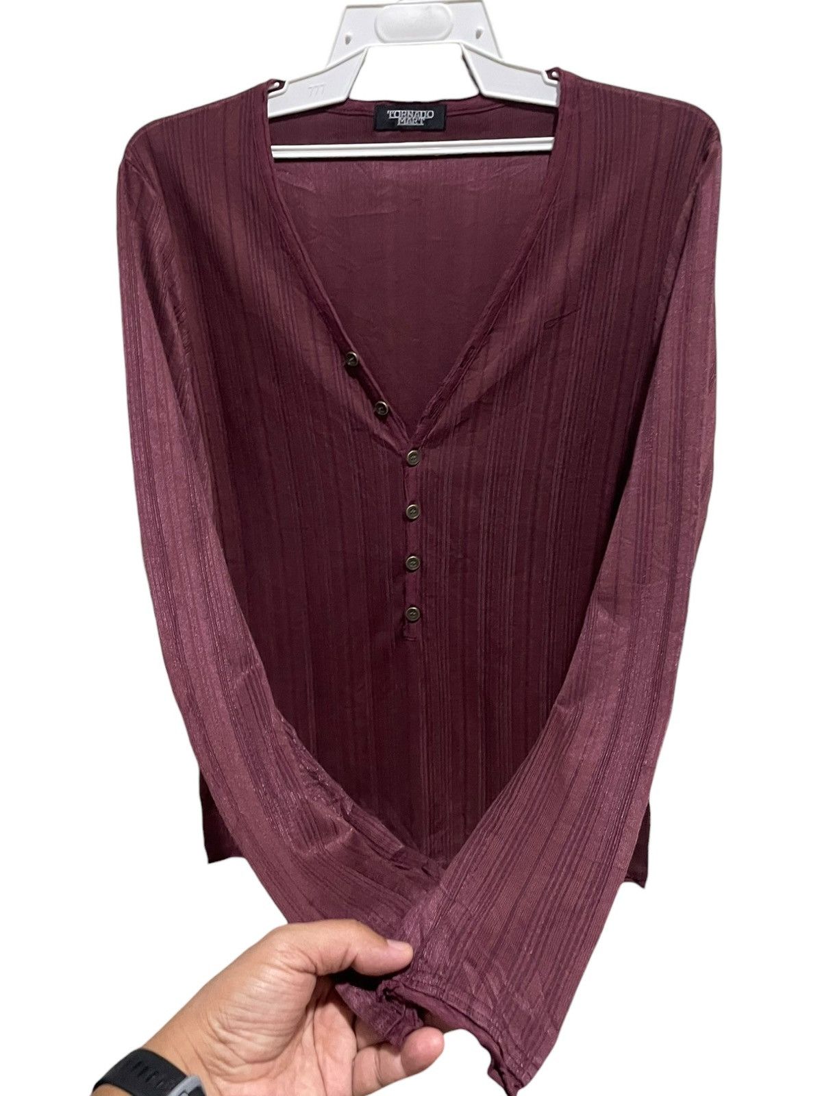 Tornado Mart Tornado Mart V Neck Longsleeve Shirts Size S / US 4 / IT 40 - 7 Thumbnail