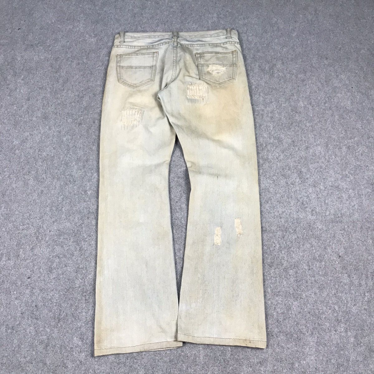 14th Addiction × If Six Was Nine × Le Grande Bleu (L.G.B.) FLARE💀RIPPED DISTRESSED LIGHT RUSTY LGB STYLE DENIM PANTS Size US 32 / EU 48 - 10 Thumbnail