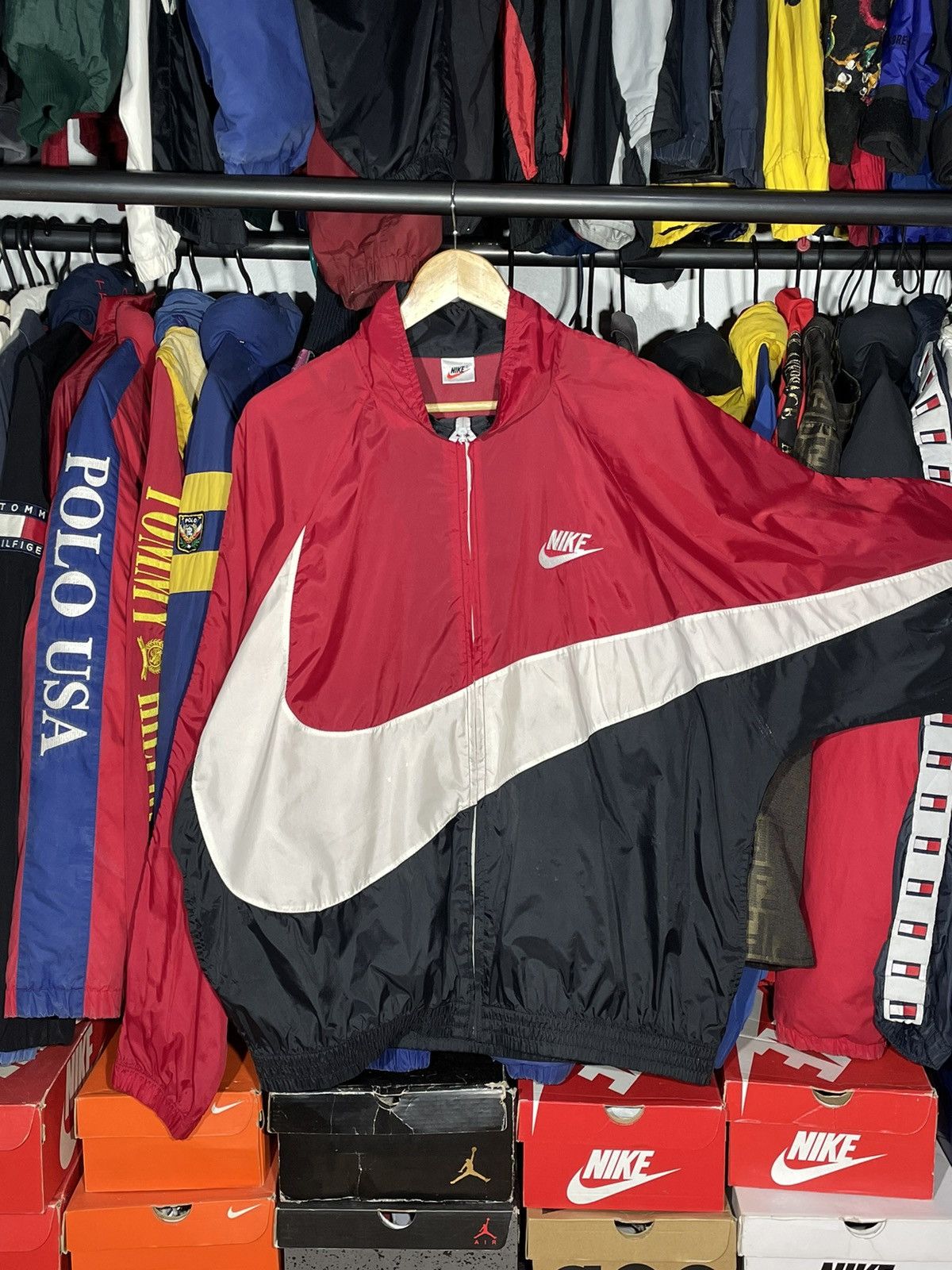 Nike × Vintage Windbreaker Nike Big Swoosh Vintage 90’s Size US L / EU 52-54 / 3 - 3 Thumbnail