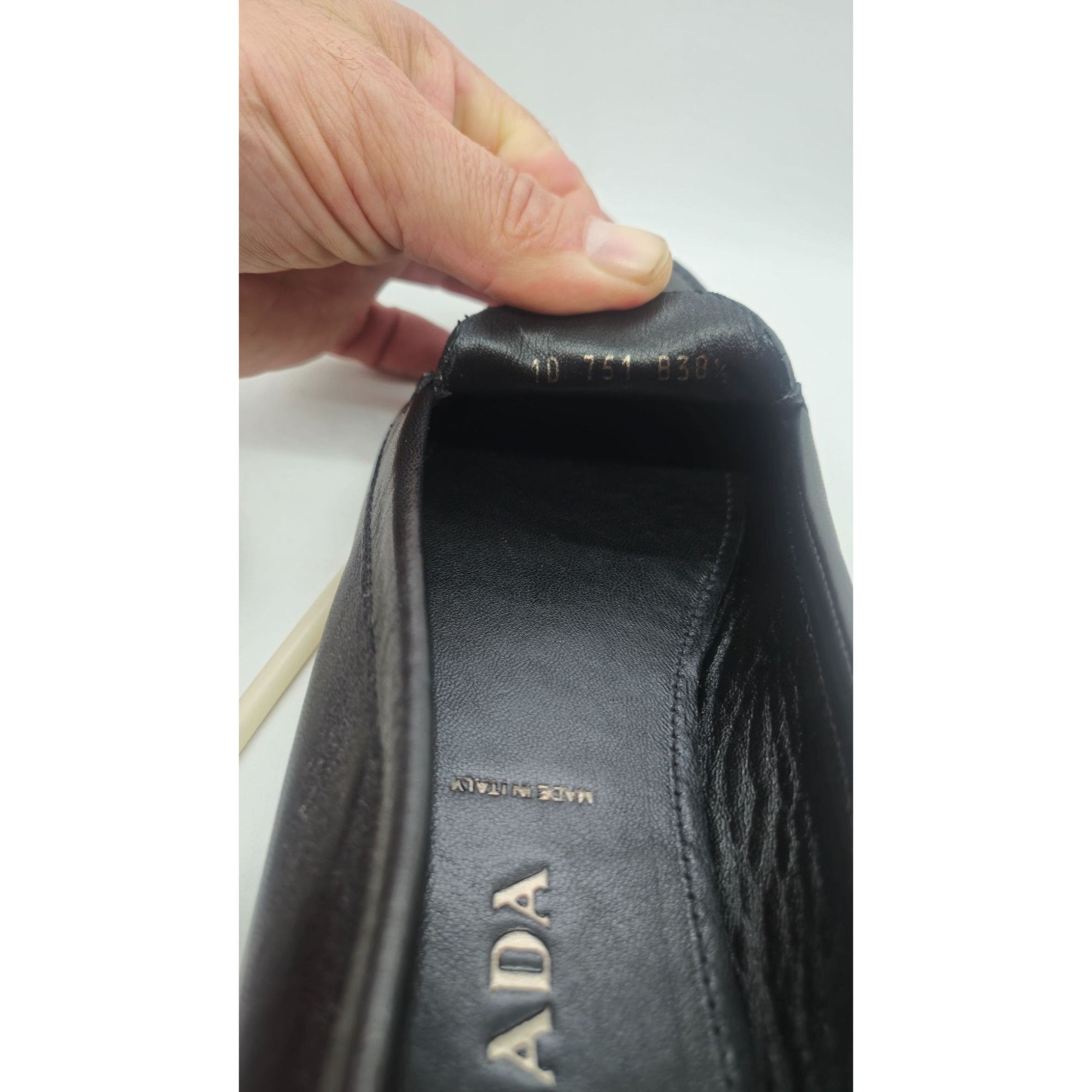Prada Prada Black Leather Studded Loafers Size 38.5 In Original Bo Size US 8.5 / IT 38.5 - 5 Thumbnail
