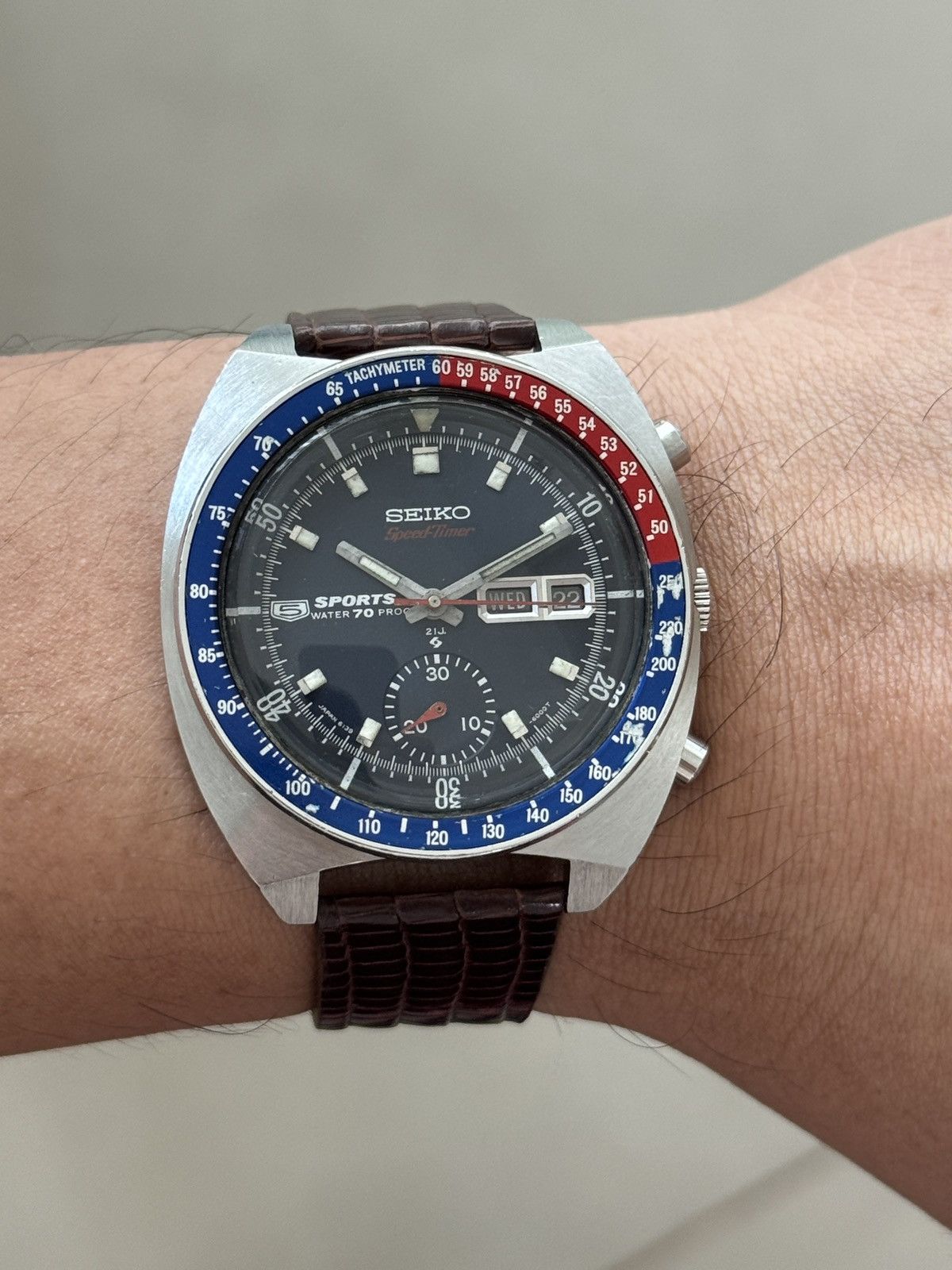 Seiko VINTAGE SEIKO 5 SPORTS SPEEDTIMER POGUE PEPSI RARE JDM Size 42 - 3 Thumbnail
