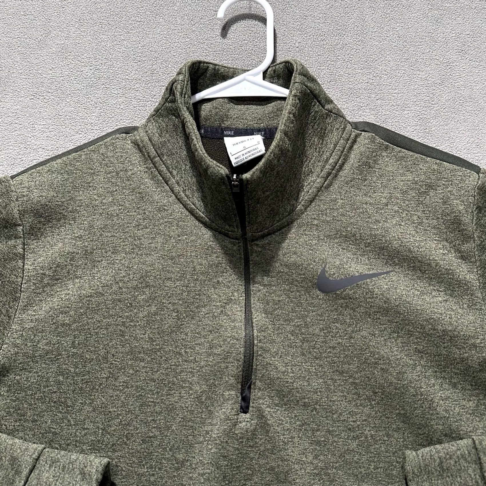 Nike Nike Therma Jacket Mens L Olive Green 1/4 Zip Pockets All Seasons Athletic FW21 Sports Mens Size US L / EU 52-54 / 3 - 3 Thumbnail