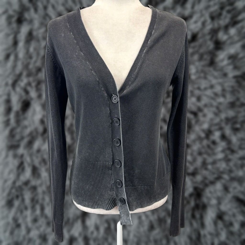 Vintage VINTAGE NOR DENMARK Linen Blend Cardigan Sweater Women's Gray V-Neck Long Sleeve Size S Regular Stretch Knit - Small Women’s Cardigan Size S / US 4 / IT 40 - 1 Thumbnail