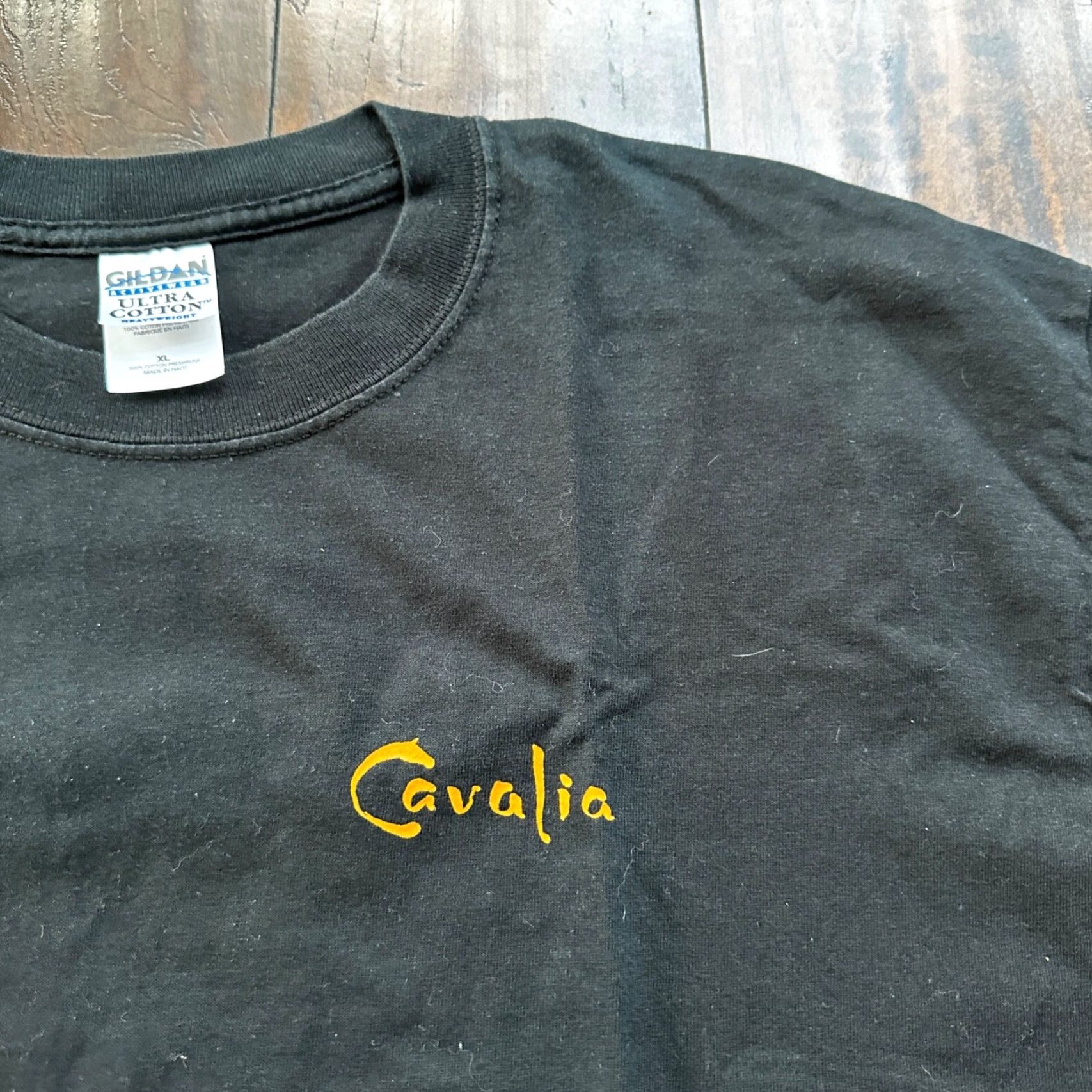 Gildan Cavalia T-Shirt Black XL Vintage Gildan Men Crew Neck Short Sleeve Rock Band Love Animals 70s 80s 90s Vintage Shirts Size US XL / EU 56 / 4 - 6 Thumbnail