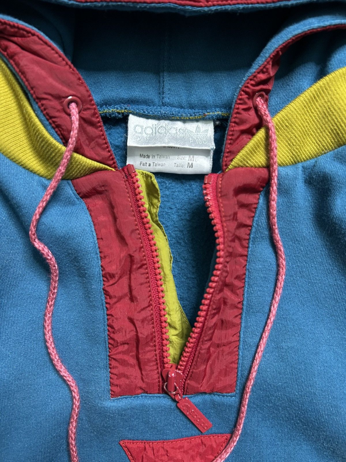 Adidas Vintage 60s/70s Adidas Quarter Tri Tone Zip Hoodie Puffer Size US M / EU 48-50 / 2 - 3 Thumbnail
