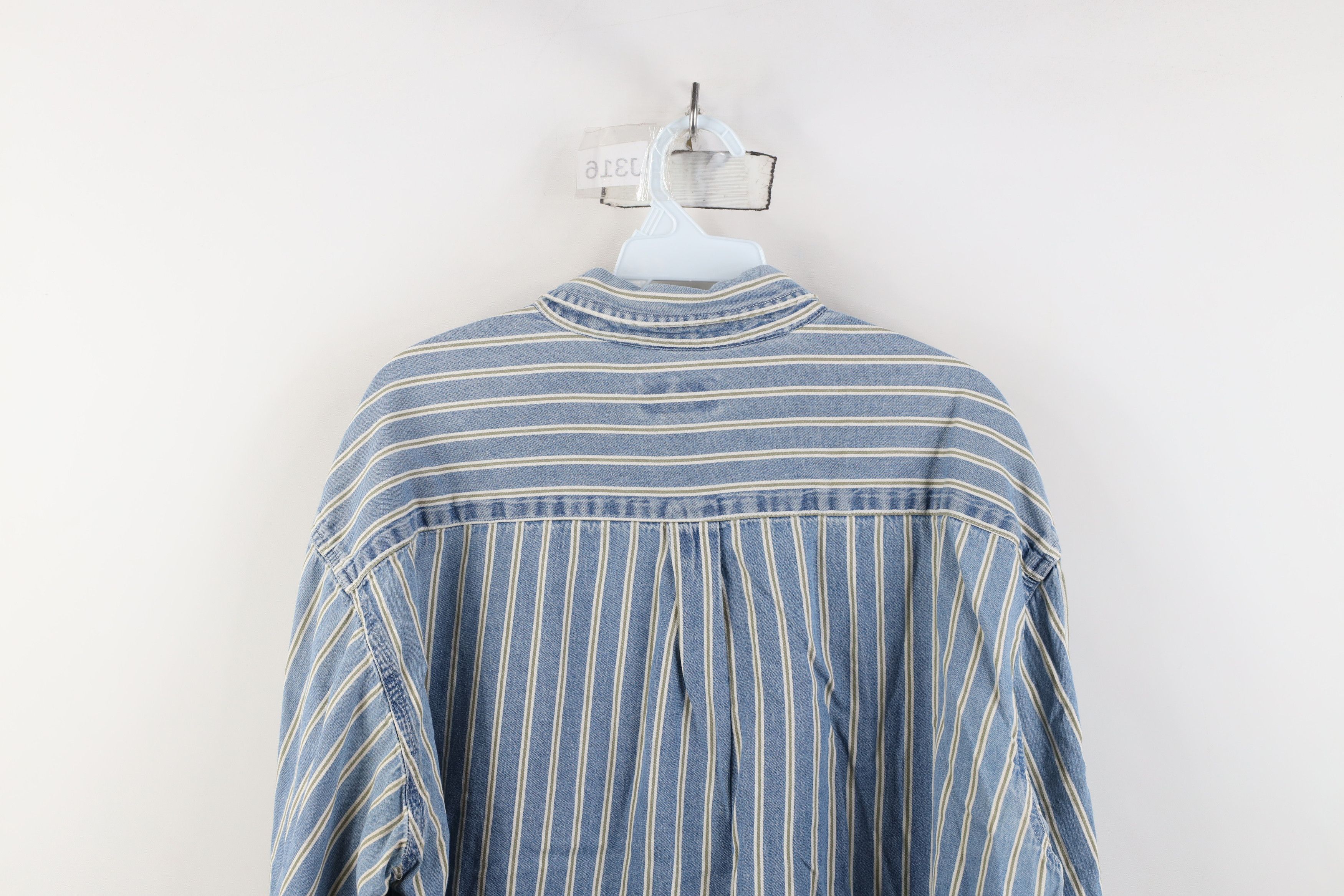 Vintage Vintage 90s Streetwear Denim Collared Button Down Shirt Size US XL / EU 56 / 4 - 12 Thumbnail