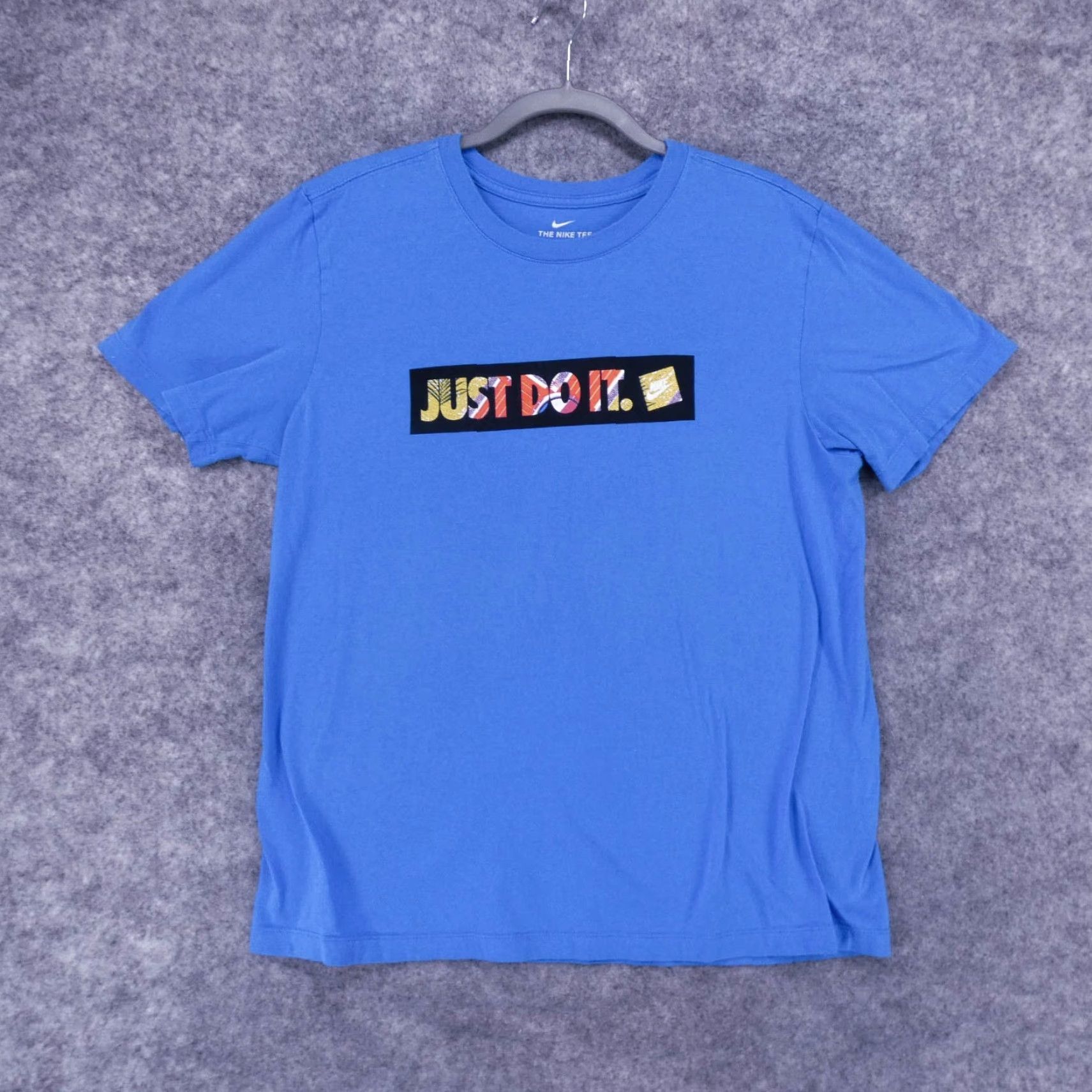 Nike Nike Shirt Mens Medium Short Sleeve Pullover Blue Spell Out Just Do It Logo Size US M / EU 48-50 / 2 - 2 Thumbnail