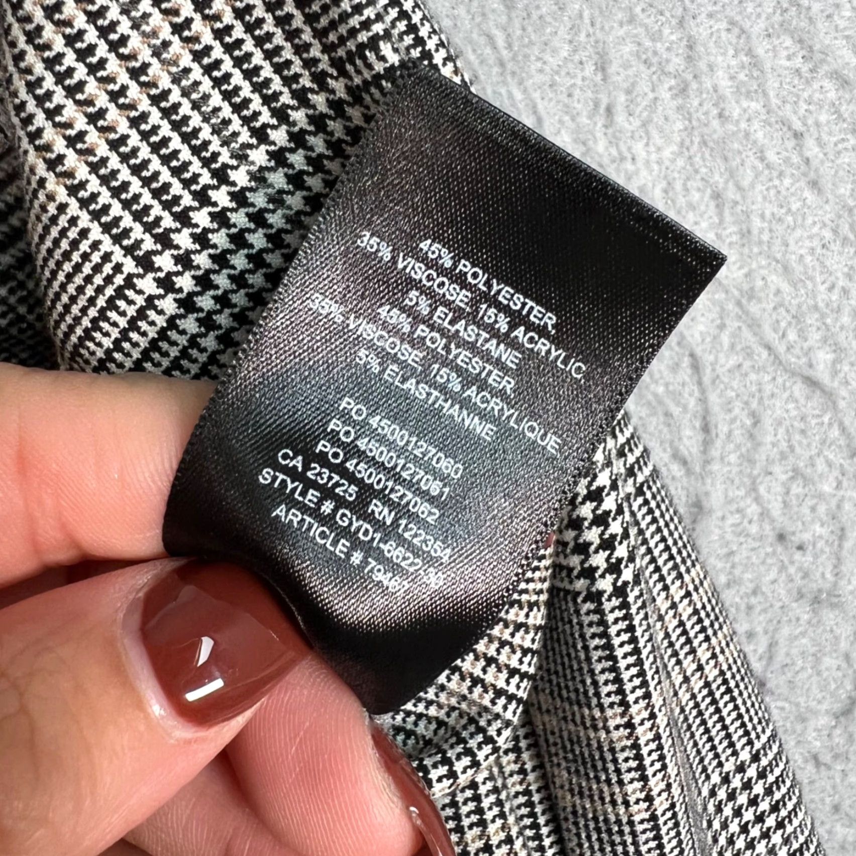 Vintage Babaton Womens Plaid High-Waisted Trousers Elastic Waist Size 0 Gray Dress Pants Womens Size ONE SIZE - 4 Thumbnail