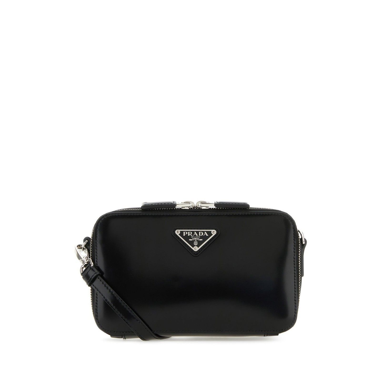 PRADA Brique Black Leather Crossbody Bag New And Authentic