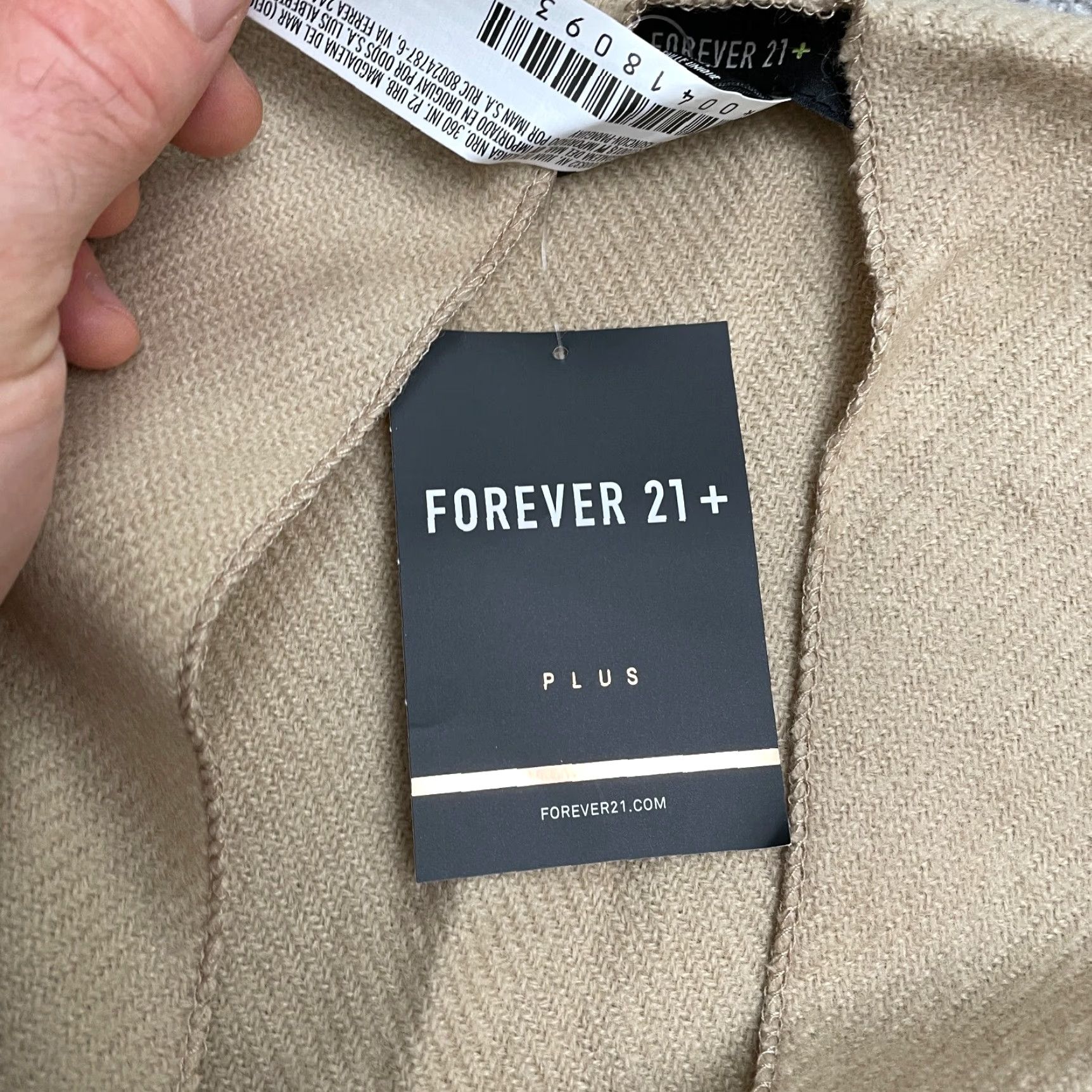 Forever 21 FOREVER 21 Shawl Top Shirt Womens One Size Taupe Black Striped Tasseled NWT Size ONE SIZE - 3 Thumbnail