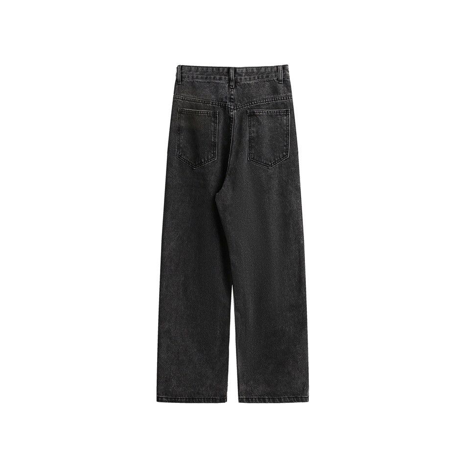 Jean Unisex washed faded loose baggy hiphop cargo jeans Size US 28 / EU 44 - 4 Thumbnail