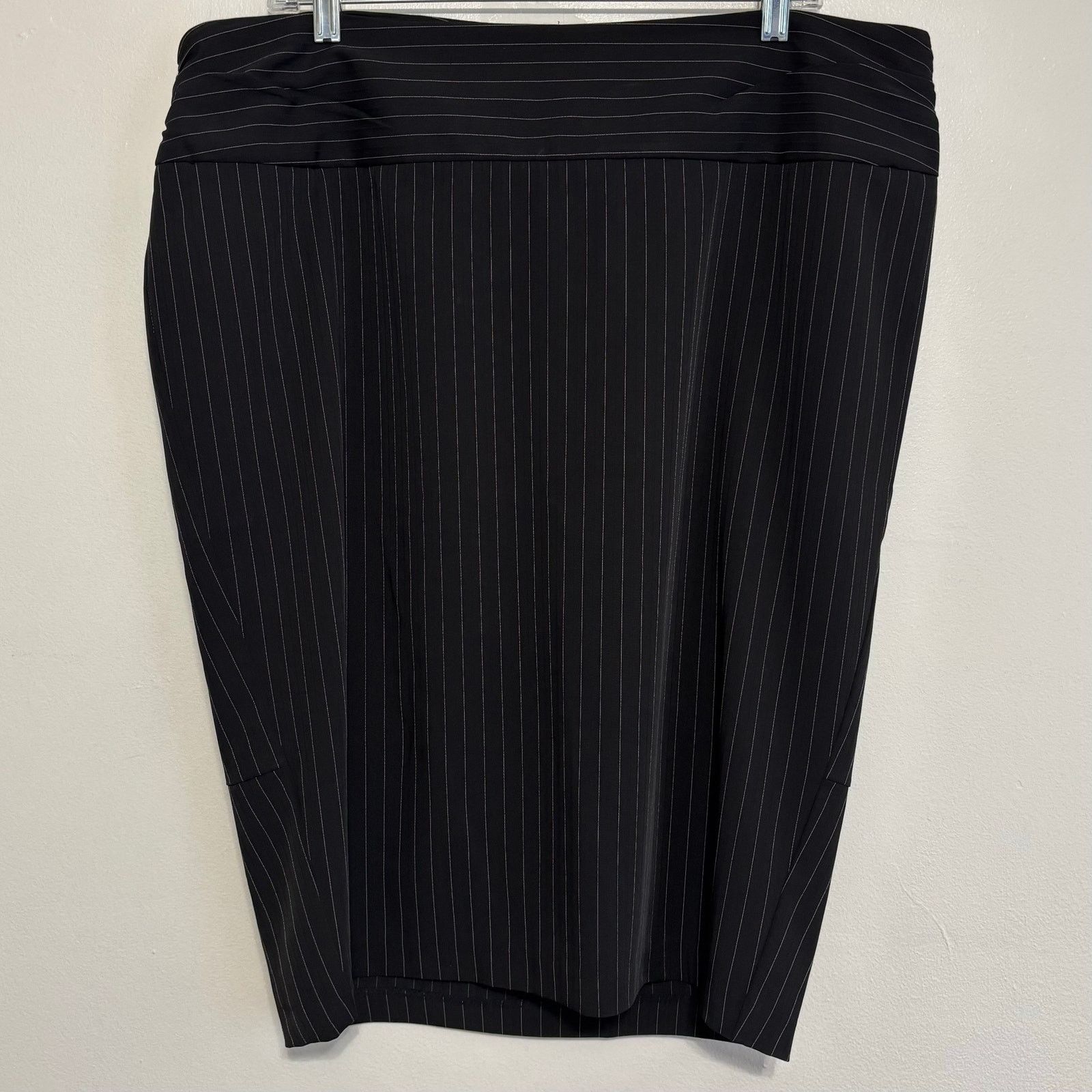 Other Torrid Black Pinstripe A-Line Skirt Bow Back Zip Size 14 Size 36" / US 14 / IT 50 - 1 Thumbnail