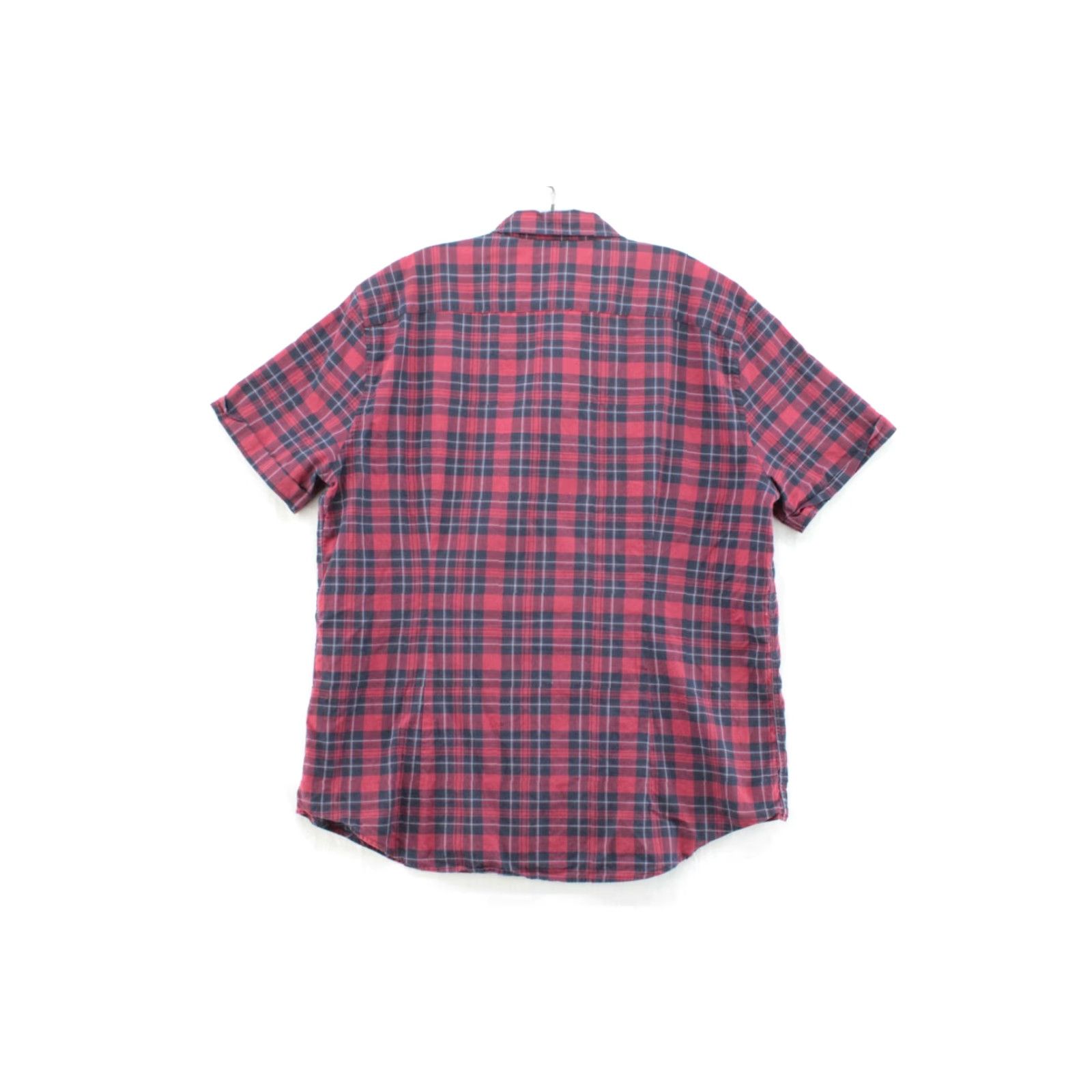 John Varvatos John Varvatos Shirt Men's XL Red Plaid Business Casual Cuff Short Sleeves Preppy Size US XL / EU 56 / 4 - 4 Thumbnail