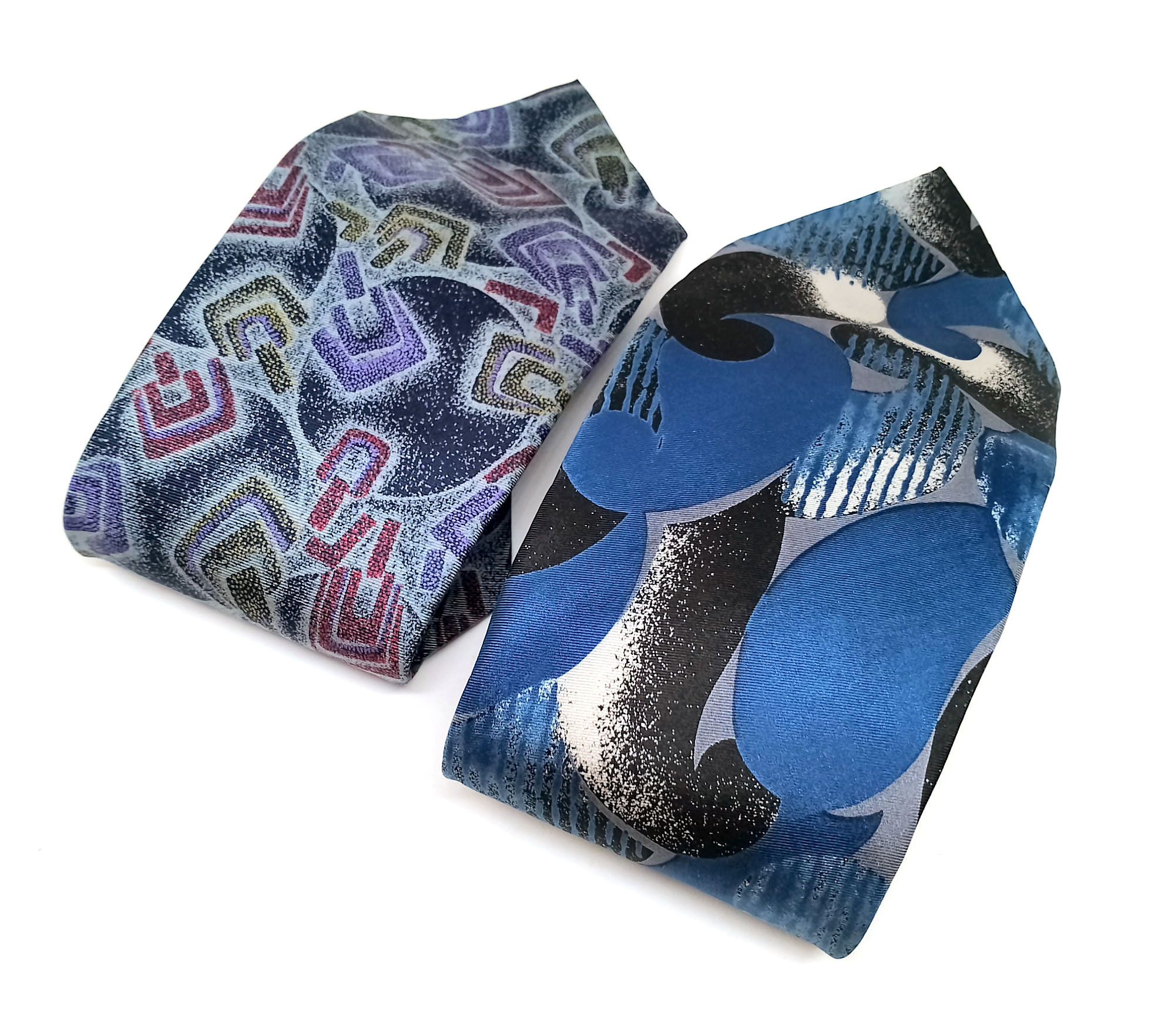 Other Pair of Vintage 1990s Scruff of the Neck Abstract Silk Ties Size ONE SIZE - 2 Thumbnail