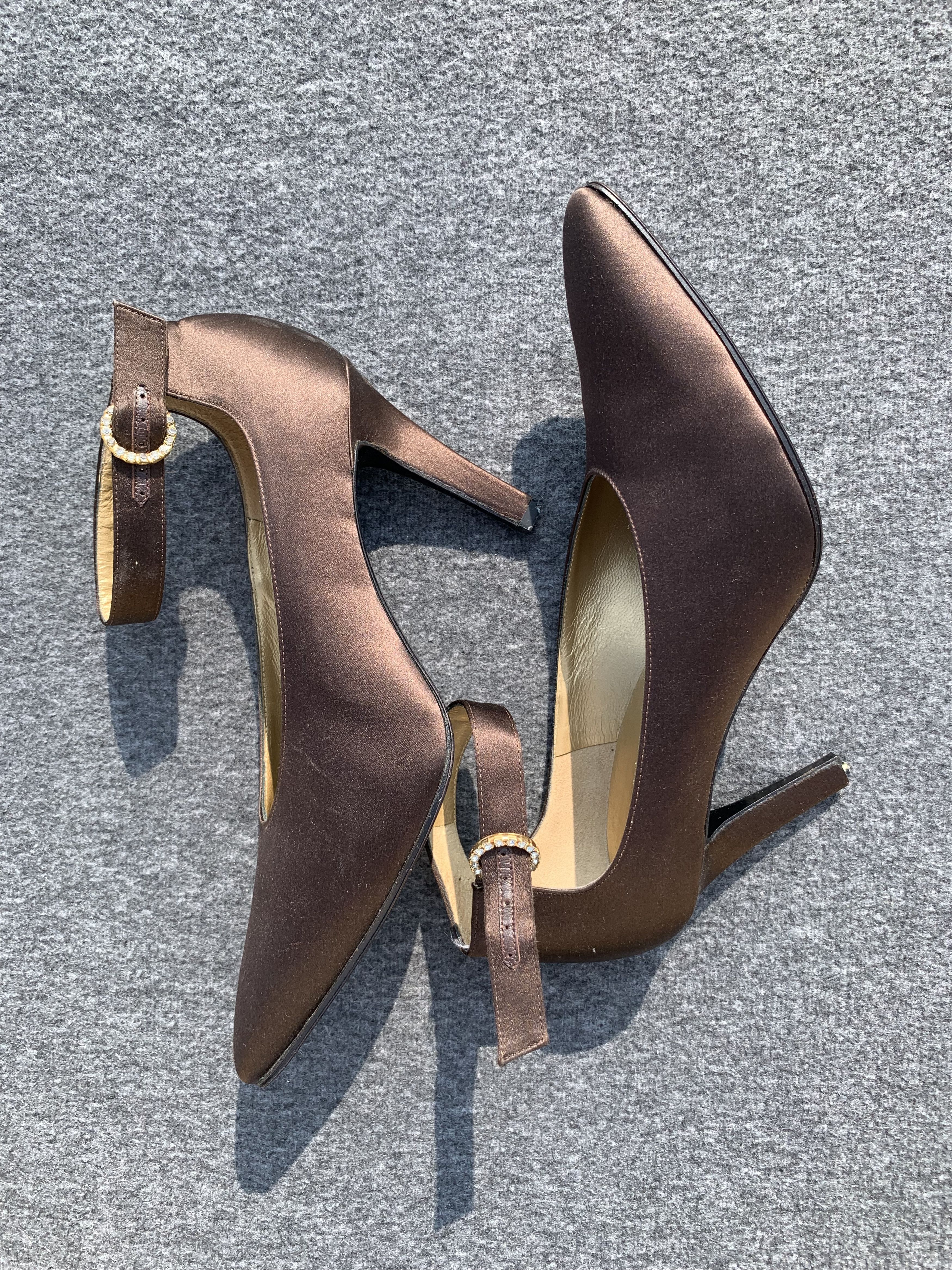 Yves Saint Laurent Yves Saint Laurent Brown Satin Pumps – Size 37.5 Size US 6 / IT 36 - 10 Thumbnail