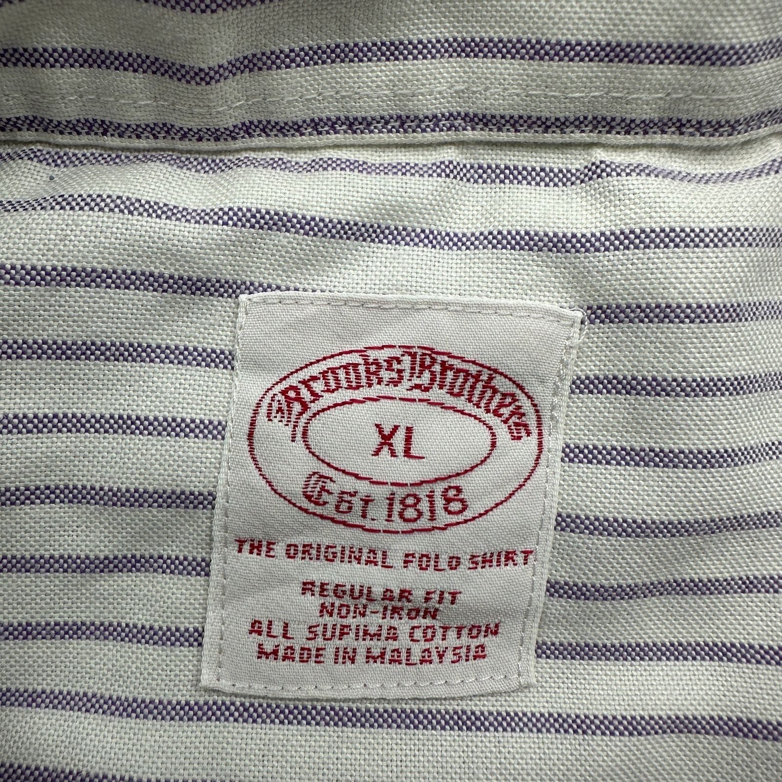 Brooks Brothers Brooks Brothers Original Polo Shirt Mens XL Purple Striped Size US XL / EU 56 / 4 - 3 Thumbnail