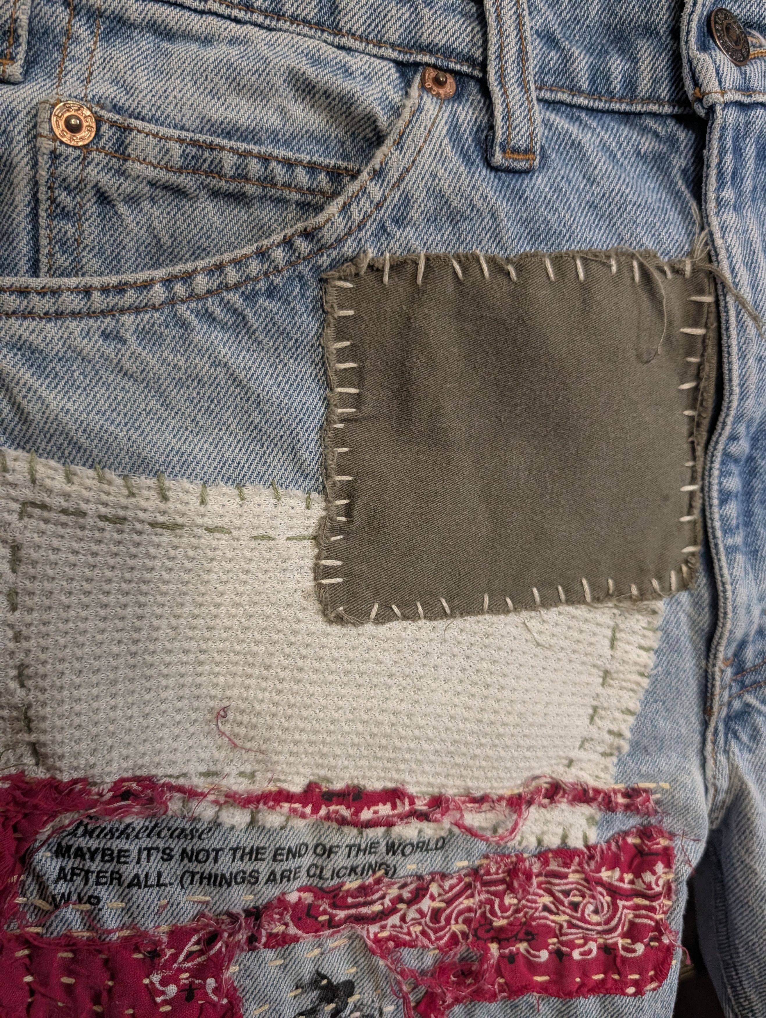 basketcase gallery x Levi's custom patched printed 505 orange tab jeans Size US 30 / EU 46 - 4 Thumbnail